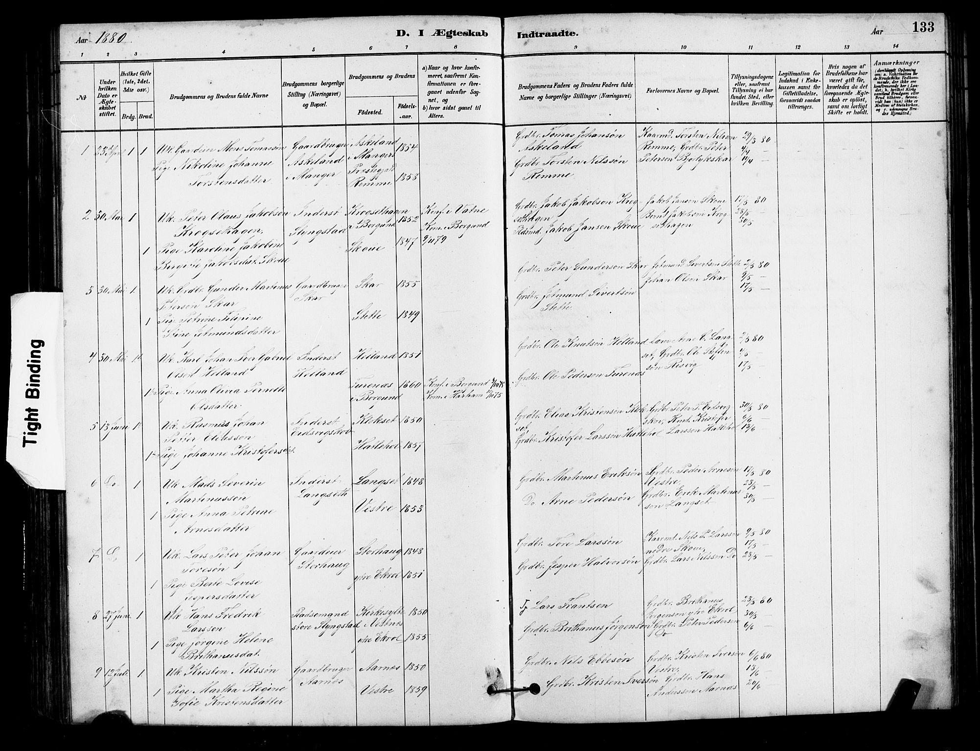 Ministerialprotokoller, klokkerbøker og fødselsregistre - Møre og Romsdal, SAT/A-1454/525/L0376: Klokkerbok nr. 525C02, 1880-1902, s. 133