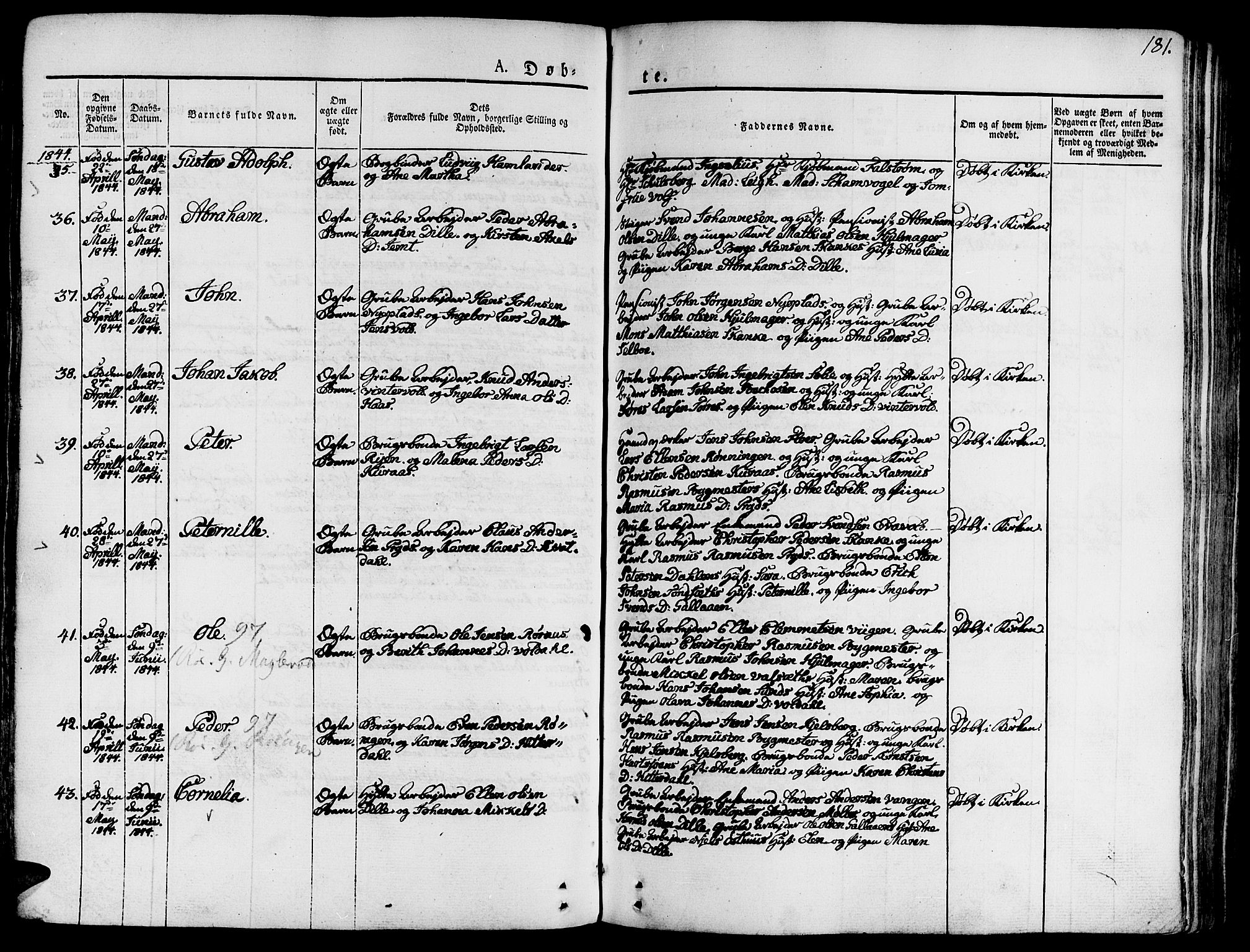 Ministerialprotokoller, klokkerbøker og fødselsregistre - Sør-Trøndelag, AV/SAT-A-1456/681/L0930: Ministerialbok nr. 681A08, 1829-1844, s. 181