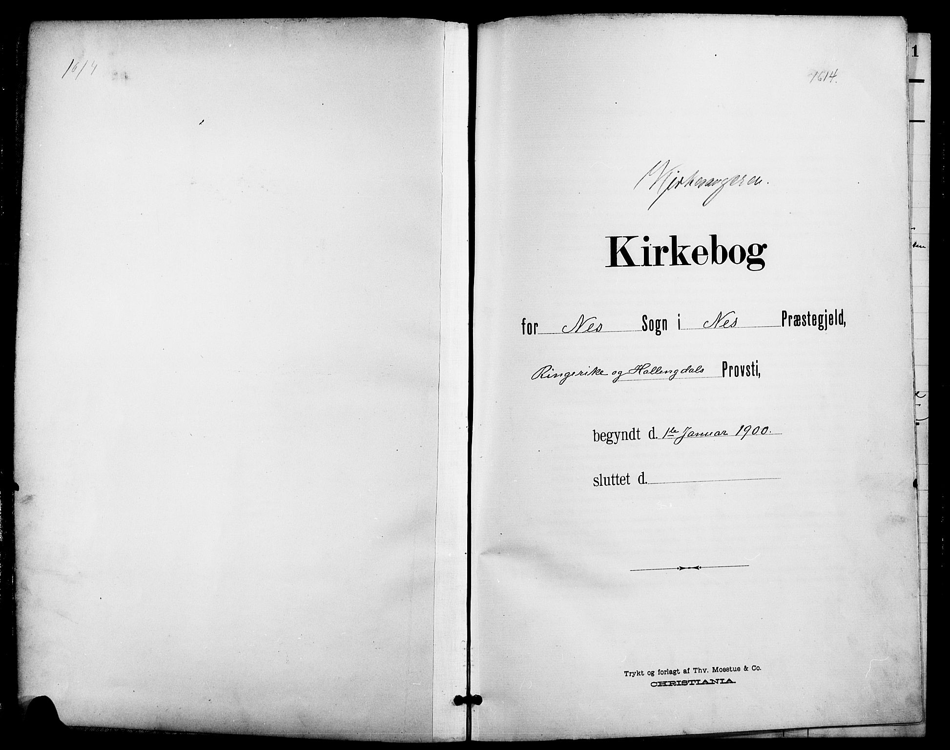 Nes kirkebøker, AV/SAKO-A-236/G/Ga/L0004: Klokkerbok nr. I 4, 1900-1925