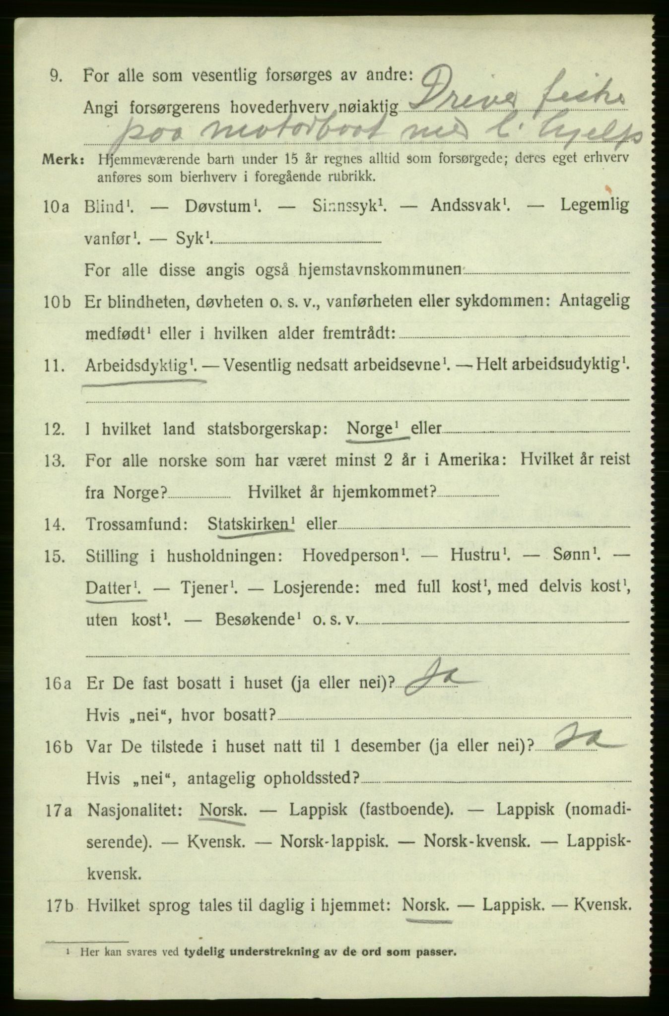 SATØ, Folketelling 1920 for 2022 Lebesby herred, 1920, s. 3520