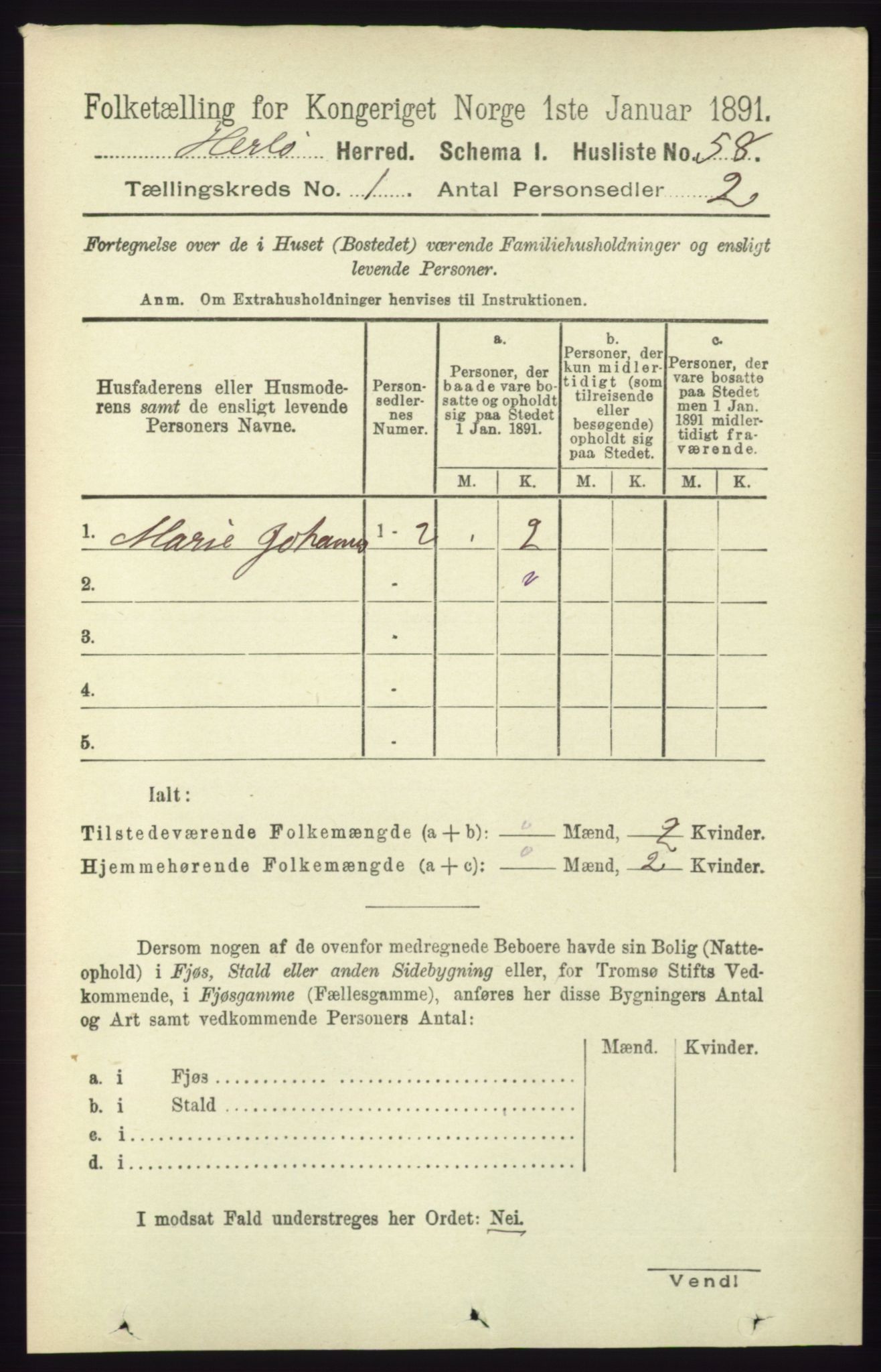 RA, Folketelling 1891 for 1258 Herdla herred, 1891, s. 80