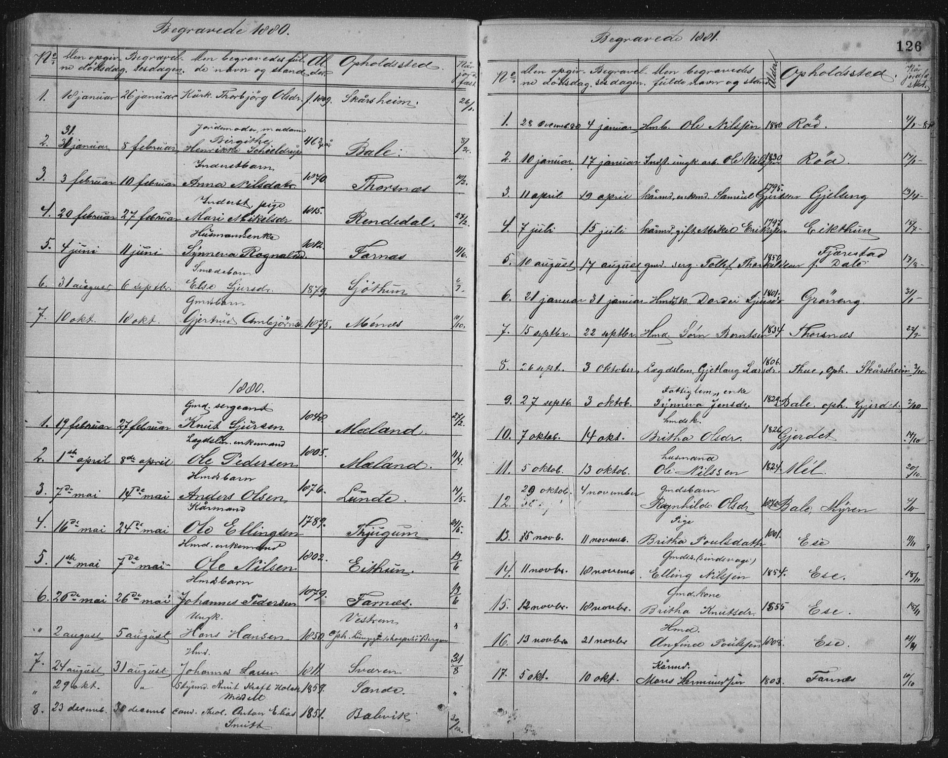 Balestrand sokneprestembete, AV/SAB-A-79601/H/Hab/Haba/L0002: Klokkerbok nr. A 2, 1880-1919, s. 126