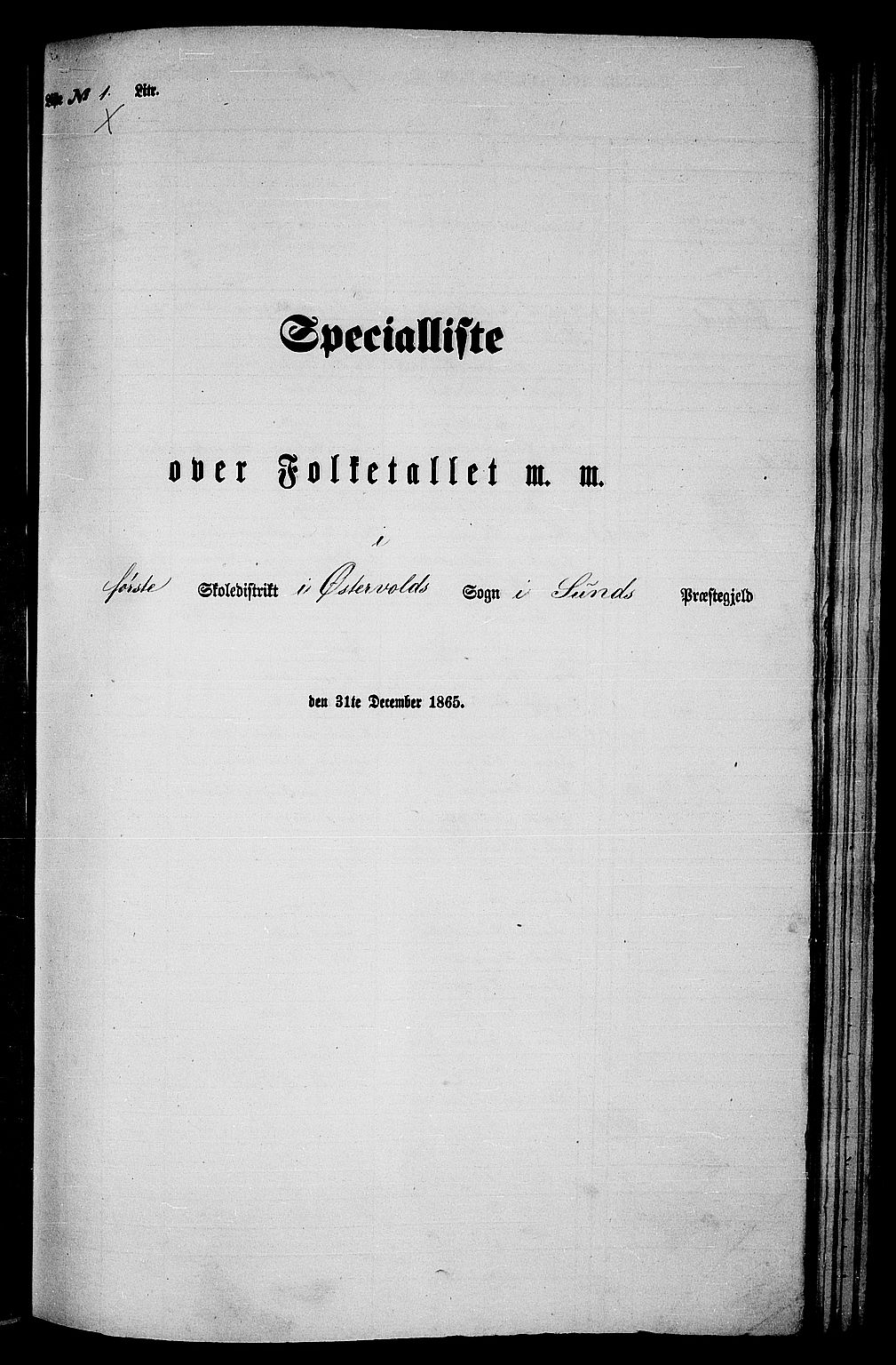 RA, Folketelling 1865 for 1245P Sund prestegjeld, 1865, s. 95