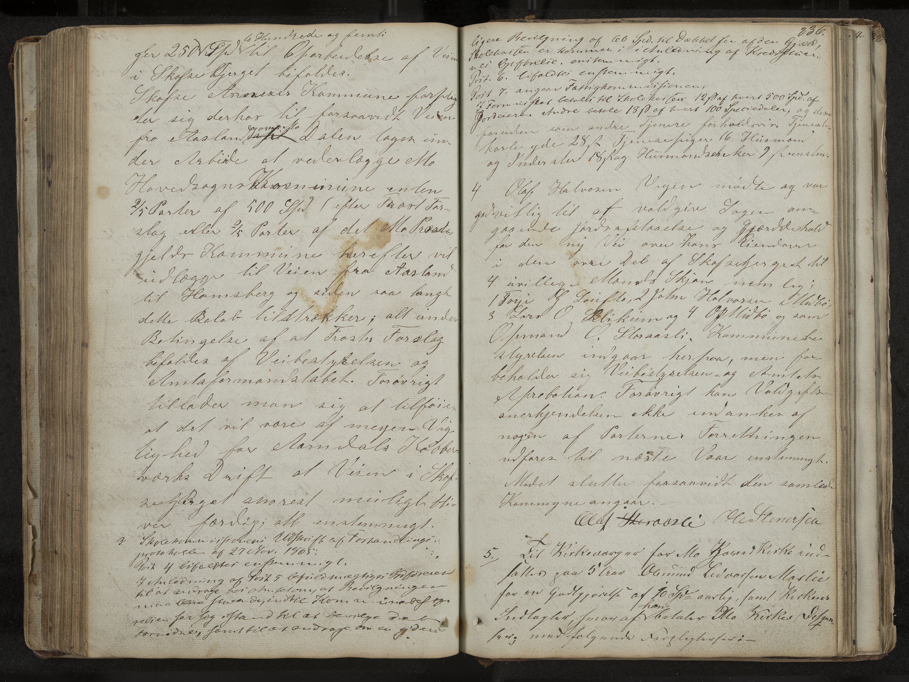 Mo formannskap og sentraladministrasjon, IKAK/0832021/A/L0001: Møtebok Mo og Skafså, 1837-1882, s. 236