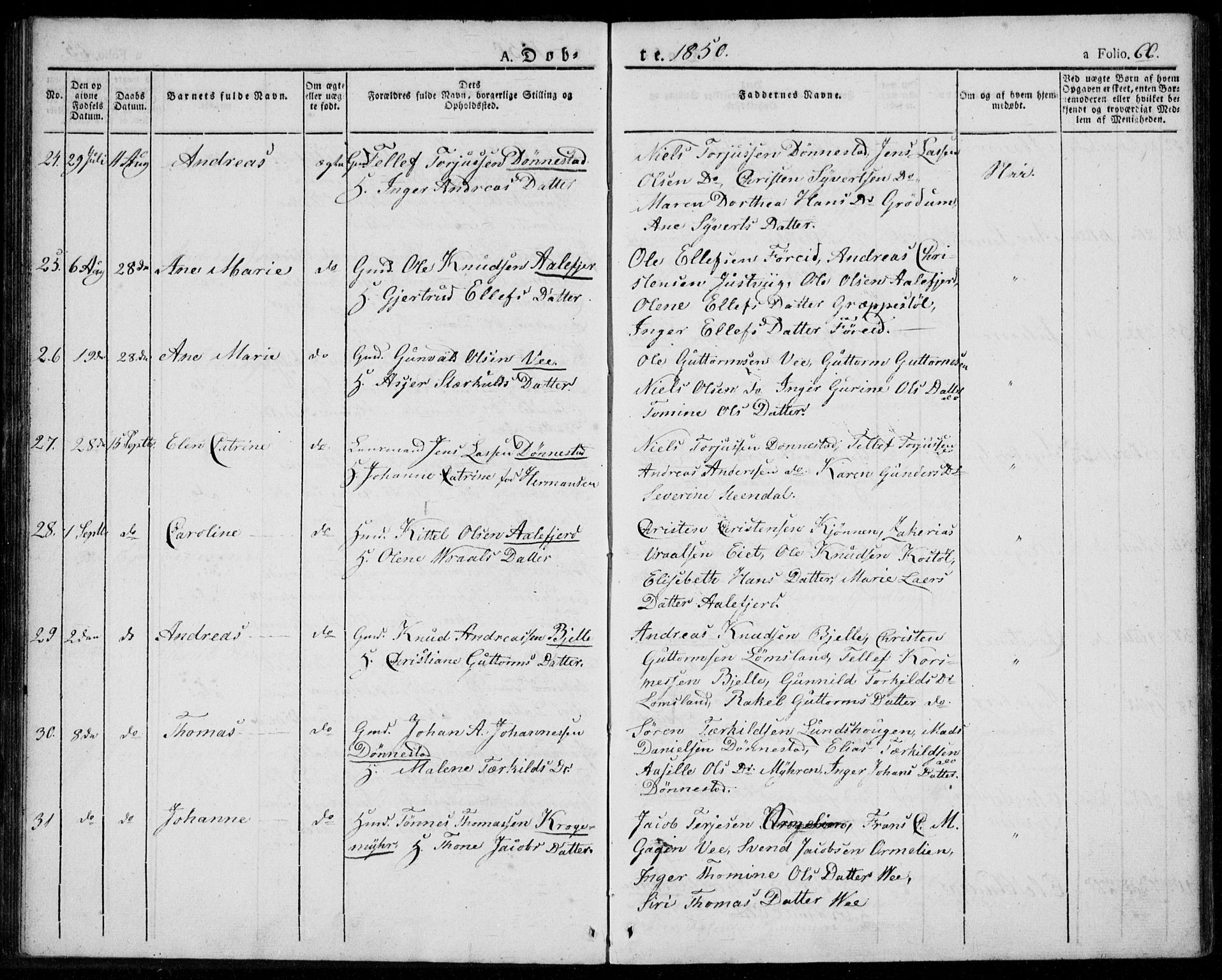 Tveit sokneprestkontor, AV/SAK-1111-0043/F/Fa/L0003: Ministerialbok nr. A 3, 1829-1852, s. 66