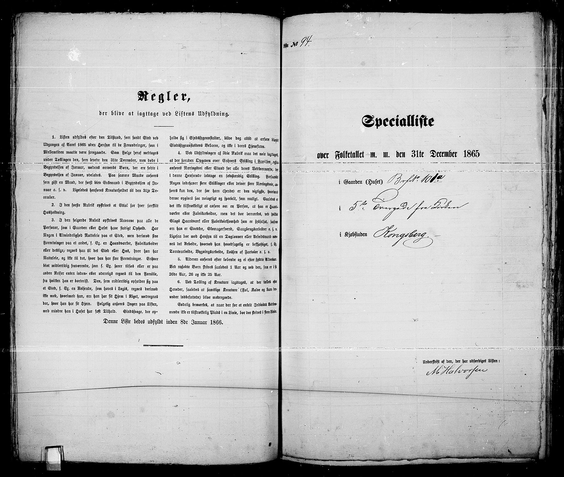RA, Folketelling 1865 for 0604B Kongsberg prestegjeld, Kongsberg kjøpstad, 1865, s. 198