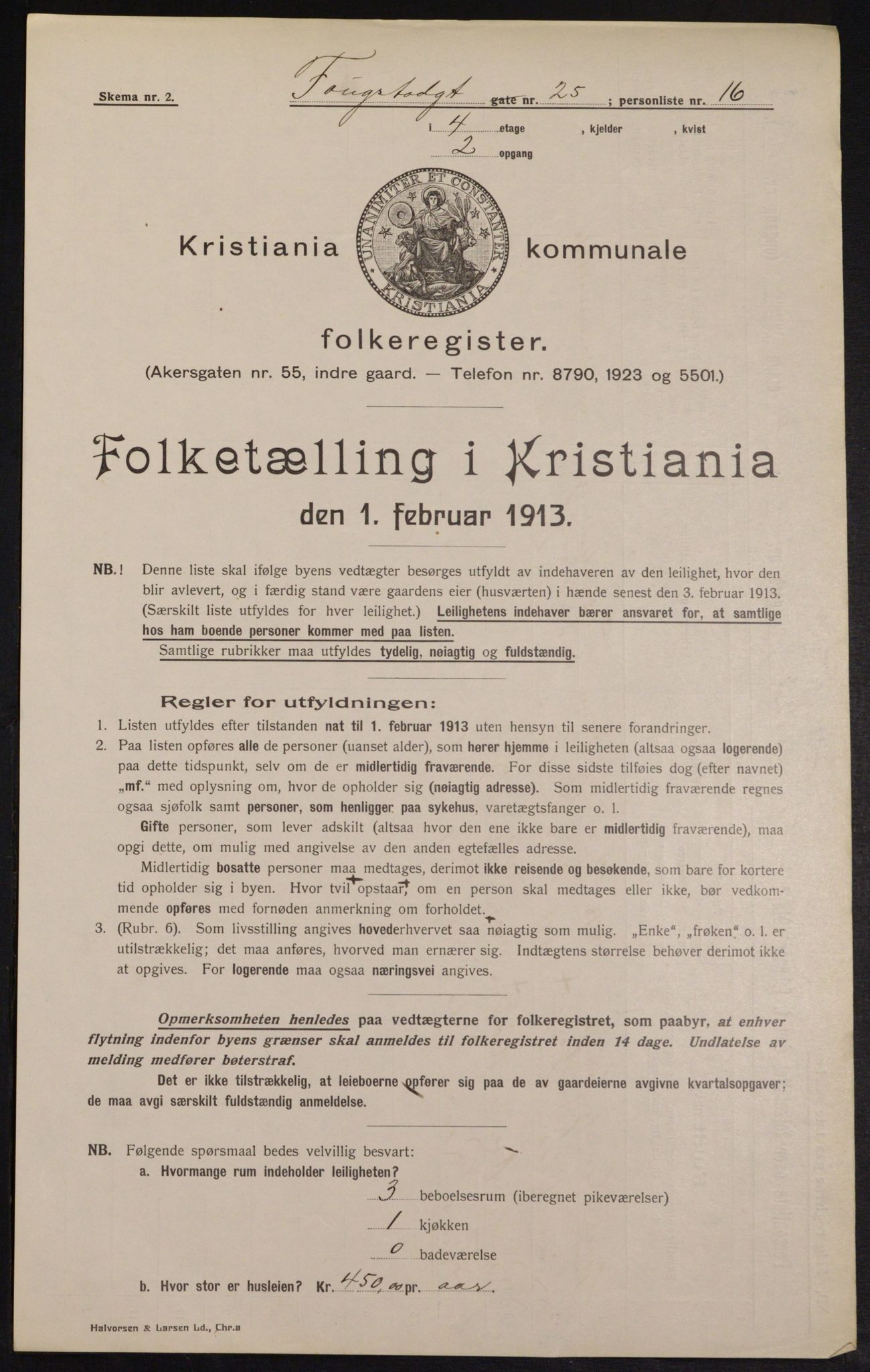 OBA, Kommunal folketelling 1.2.1913 for Kristiania, 1913, s. 25571