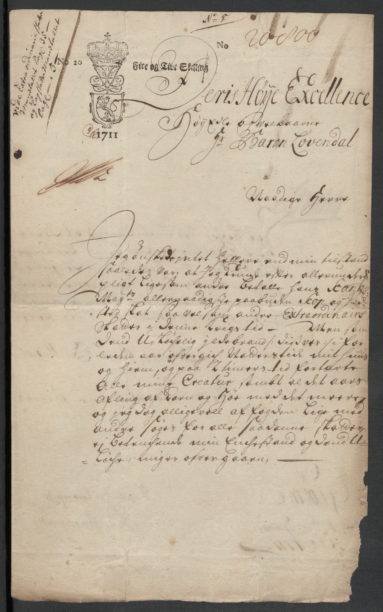 Rentekammeret inntil 1814, Reviderte regnskaper, Fogderegnskap, AV/RA-EA-4092/R60/L3961: Fogderegnskap Orkdal og Gauldal, 1711, s. 154