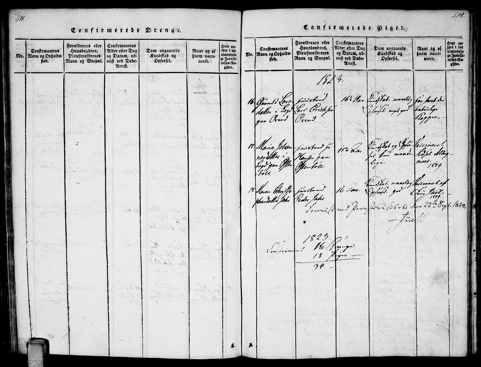 Enebakk prestekontor Kirkebøker, SAO/A-10171c/F/Fa/L0006: Ministerialbok nr. I 6, 1815-1832, s. 511-512