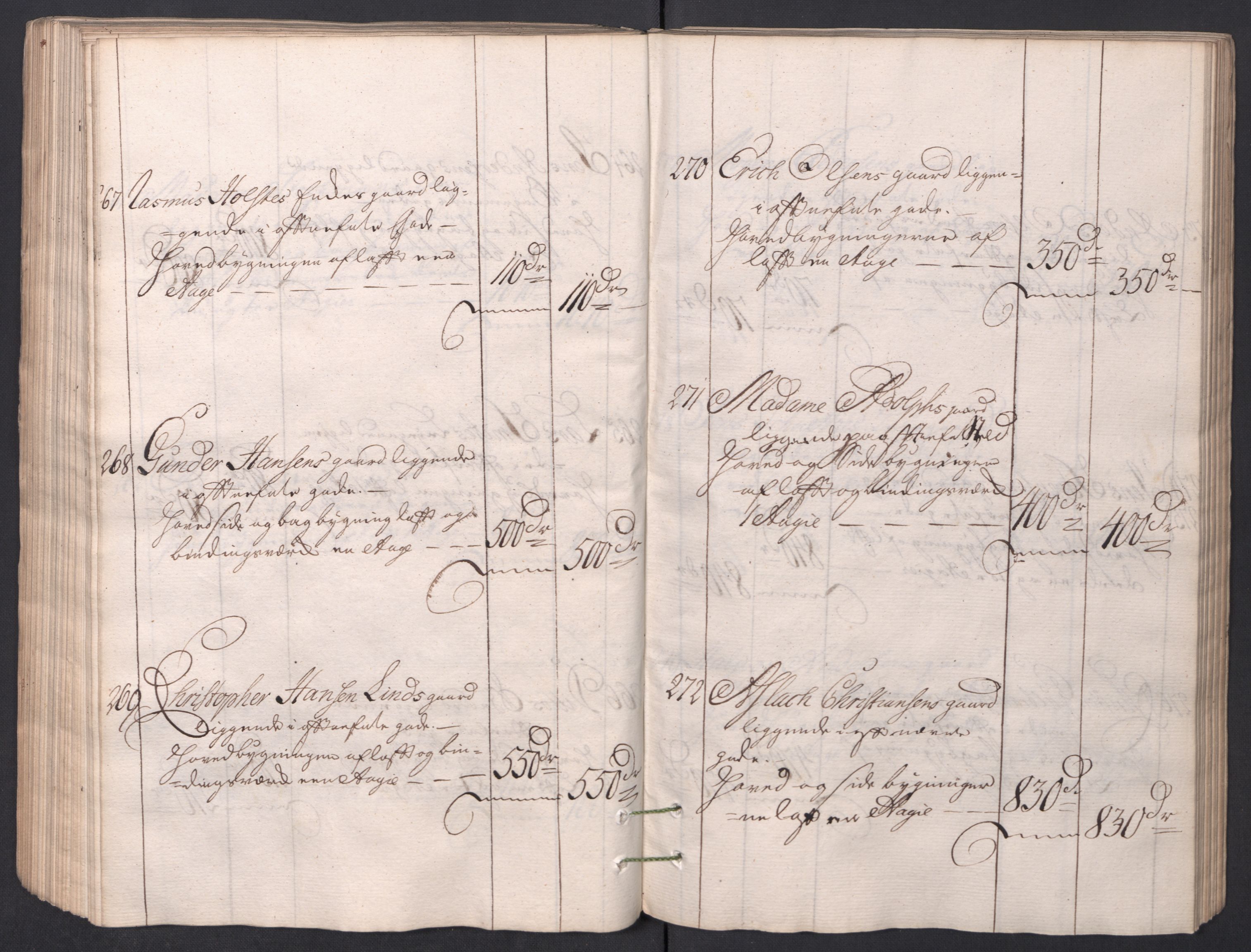 Kristiania stiftamt, AV/SAO-A-10386/I/Ia/L0001/0002: Branntakster / Christiania, 1766-1767