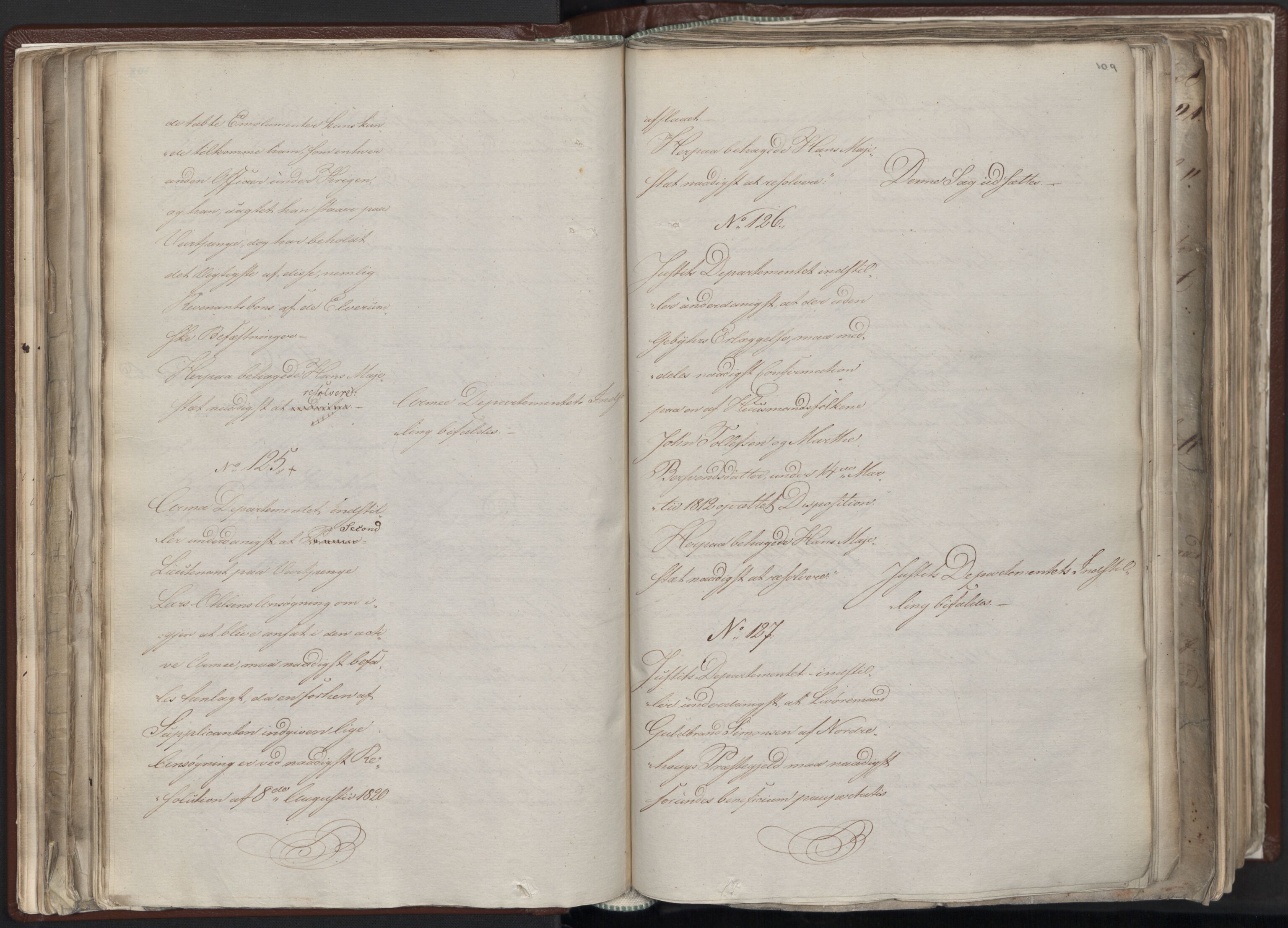 Statsrådssekretariatet, AV/RA-S-1001/A/Ab/L0012: Kgl. res. nr. 5679-6008 II, 1821, s. 108b-109a