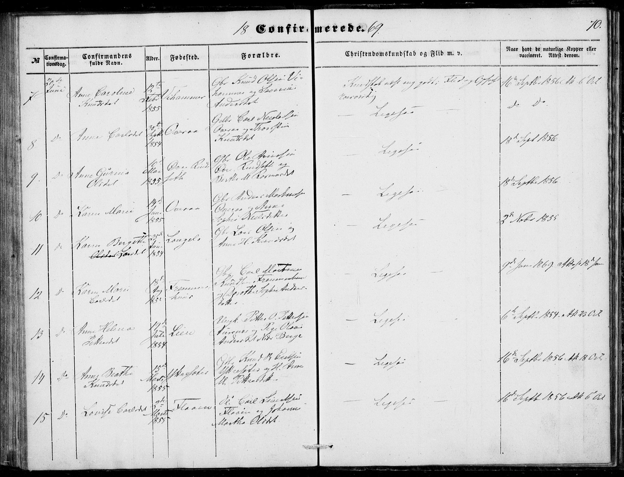 Ministerialprotokoller, klokkerbøker og fødselsregistre - Møre og Romsdal, AV/SAT-A-1454/520/L0281: Ministerialbok nr. 520A10, 1851-1881, s. 70