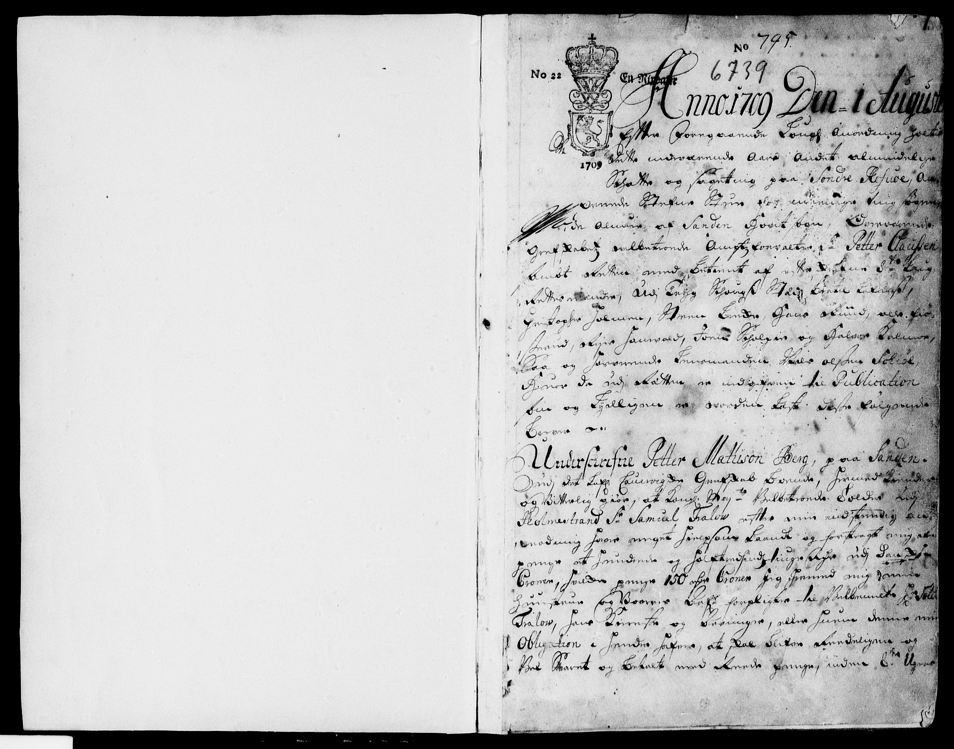 Nordre Jarlsberg sorenskriveri, SAKO/A-80/G/Ga/Gaa/L0003: Pantebok nr. 3, 1709-1717, s. 1