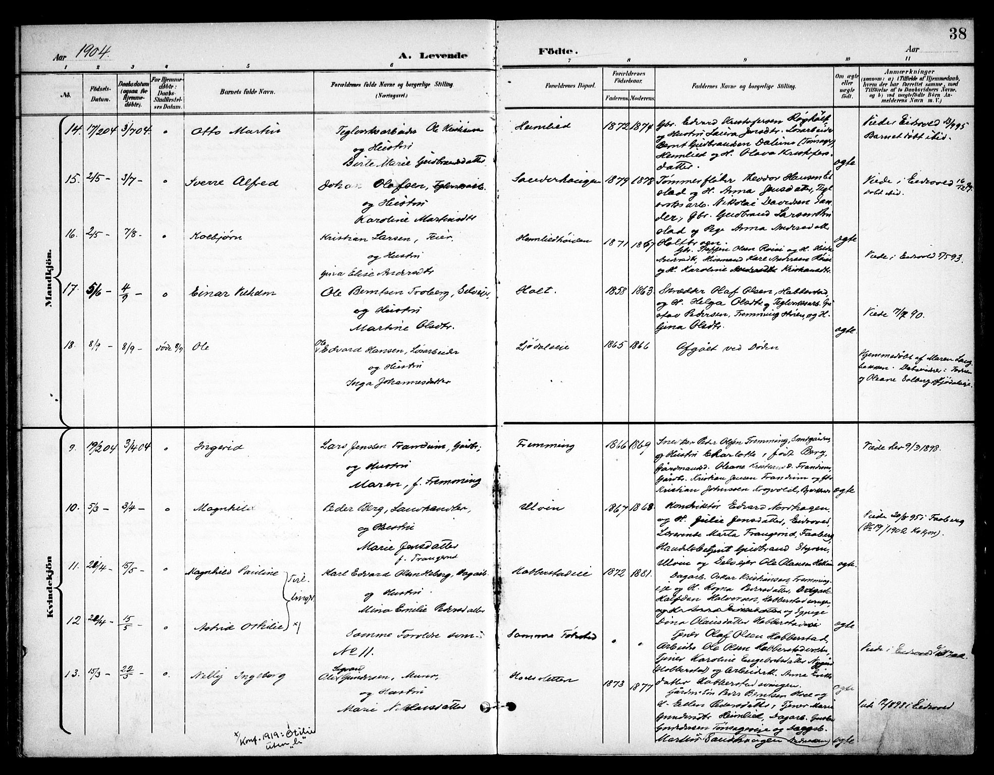 Eidsvoll prestekontor Kirkebøker, AV/SAO-A-10888/F/Fb/L0003: Ministerialbok nr. II 3, 1898-1909, s. 38