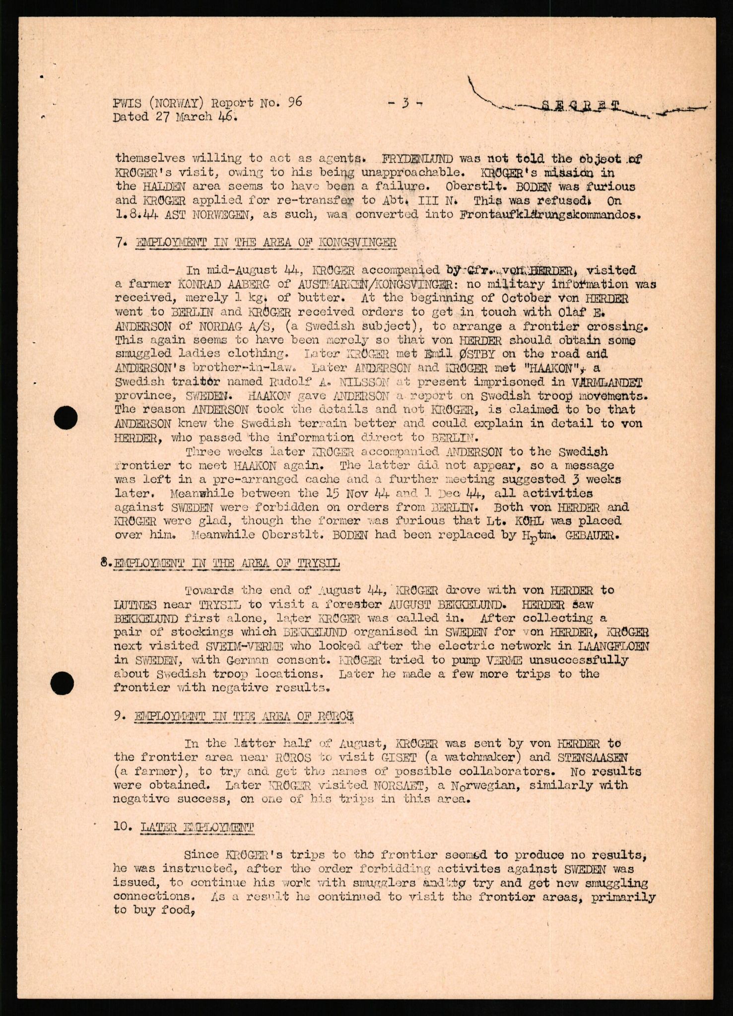 Forsvaret, Forsvarets overkommando II, AV/RA-RAFA-3915/D/Db/L0018: CI Questionaires. Tyske okkupasjonsstyrker i Norge. Tyskere., 1945-1946, s. 407