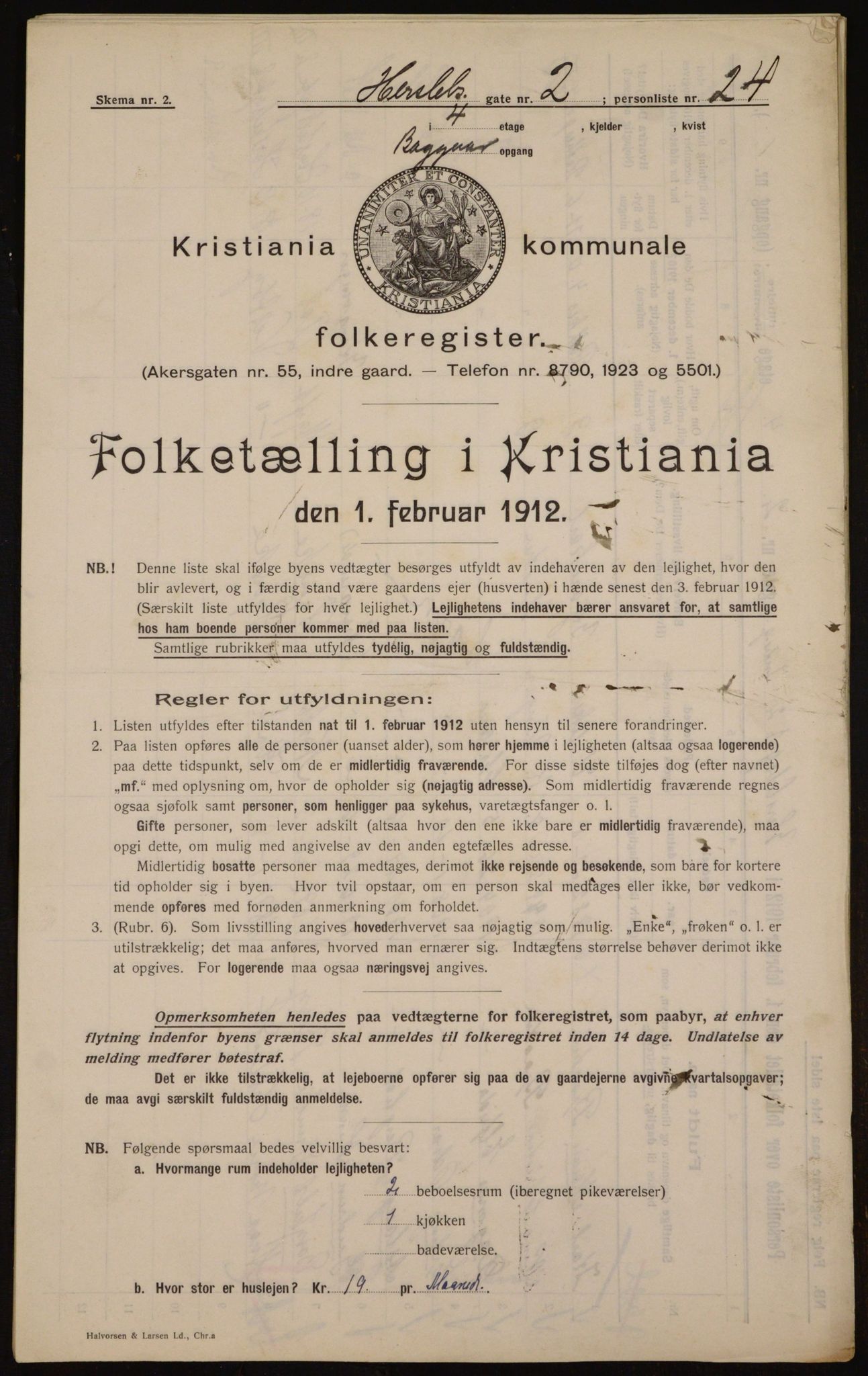 OBA, Kommunal folketelling 1.2.1912 for Kristiania, 1912, s. 39451