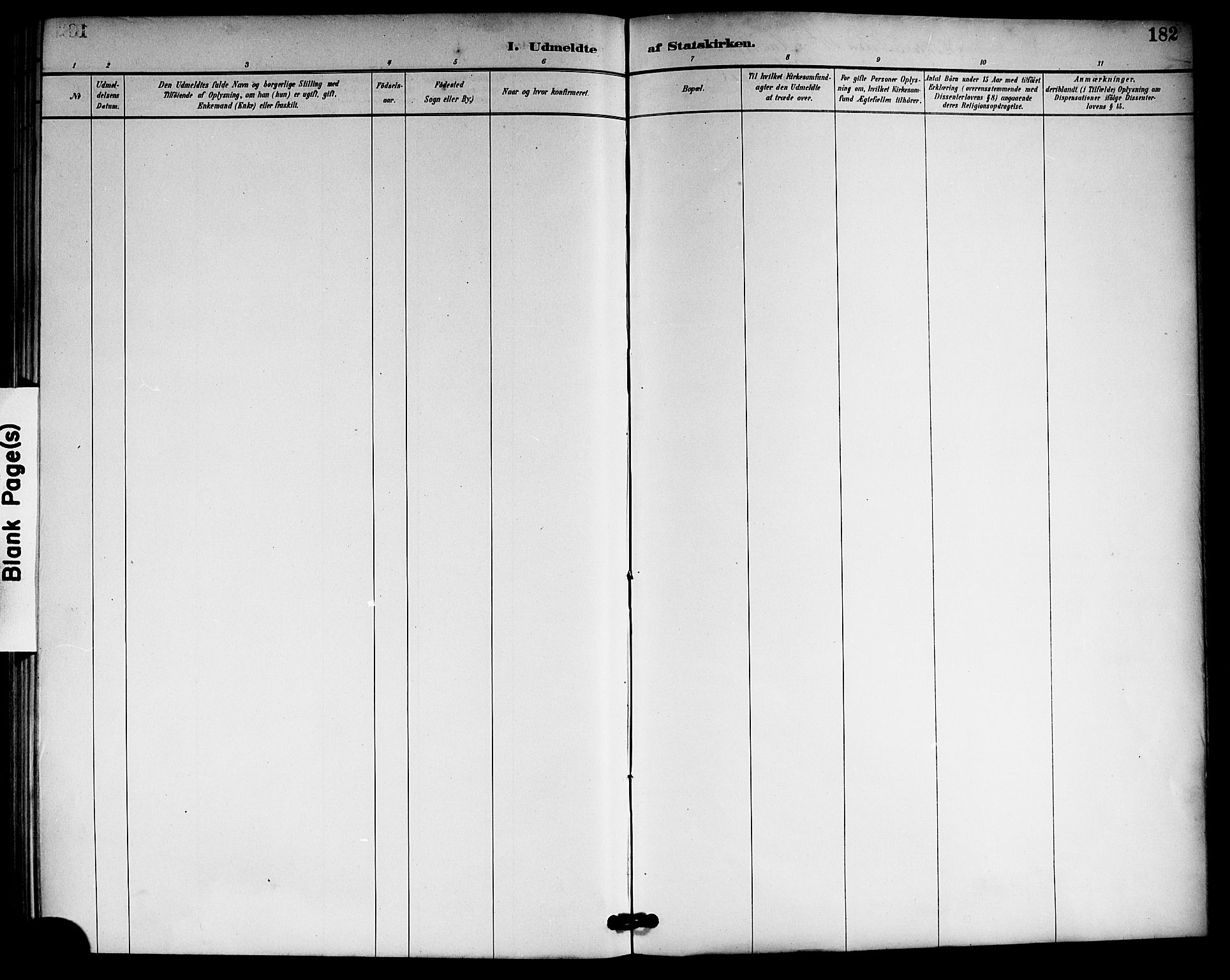 Gransherad kirkebøker, SAKO/A-267/G/Gb/L0003: Klokkerbok nr. II 3, 1887-1921, s. 182