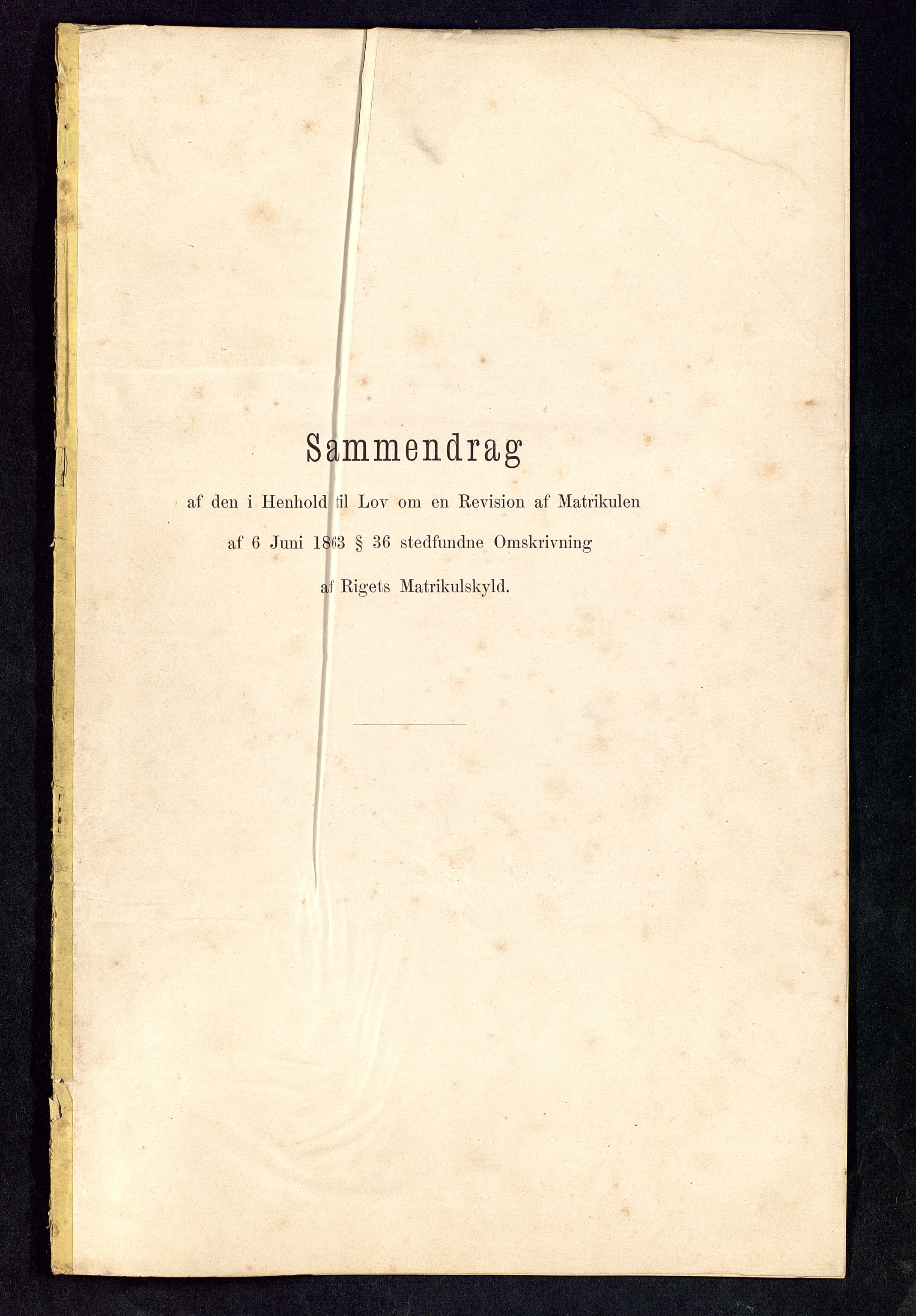 Herredskommisjonen av 1863 for Stavanger amt, SAST/A-102402/F/L0001: Matrikuleringsprotokoll Egersund, 1863