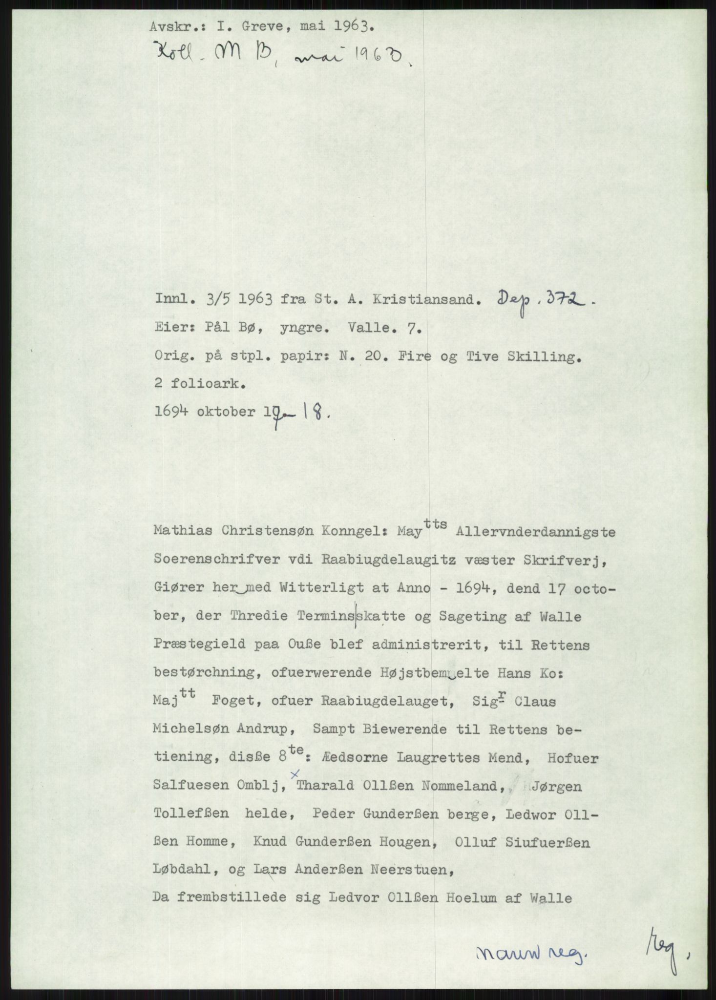 Samlinger til kildeutgivelse, Diplomavskriftsamlingen, RA/EA-4053/H/Ha, s. 1585