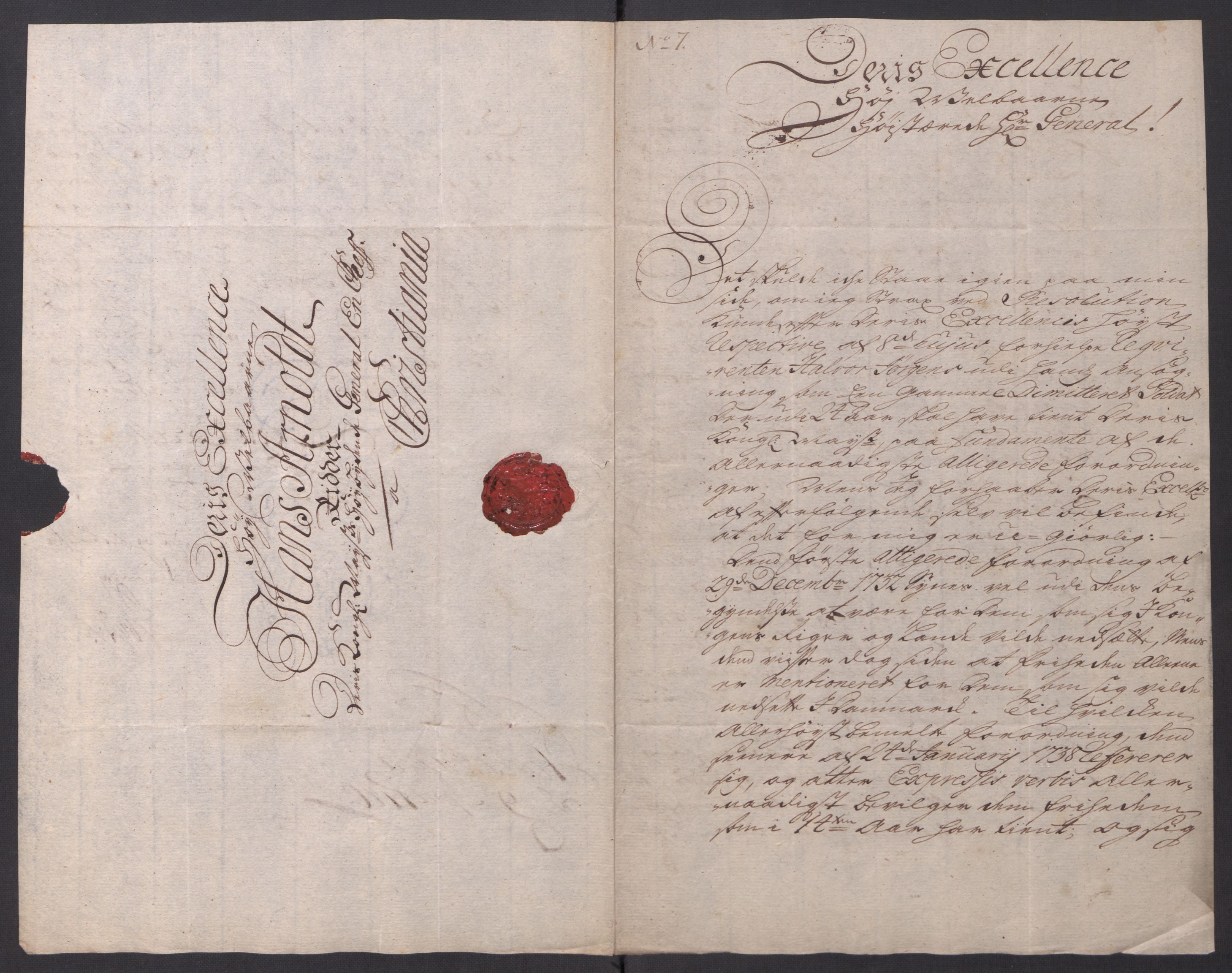 Kommanderende general (KG I) med Det norske krigsdirektorium, AV/RA-EA-5419/D/L0061: Stattholderens, stiftamtmenns og amtmenns brev, 1731-1740, s. 350