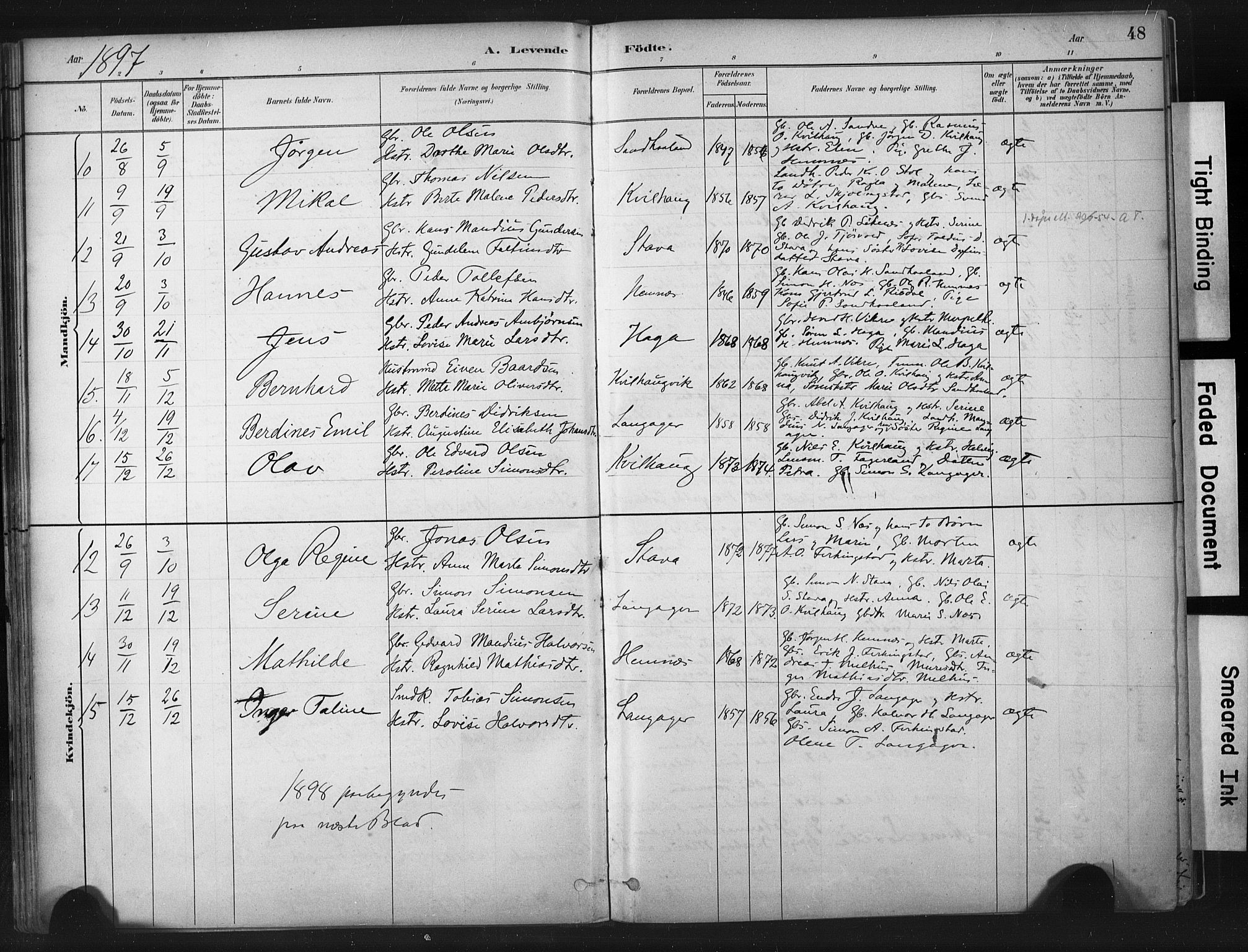 Skudenes sokneprestkontor, AV/SAST-A -101849/H/Ha/Haa/L0010: Ministerialbok nr. A 7, 1882-1912, s. 48