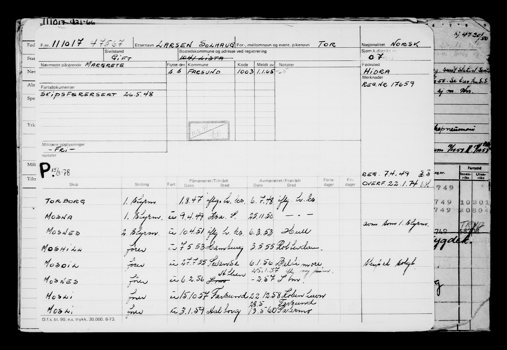 Direktoratet for sjømenn, AV/RA-S-3545/G/Gb/L0152: Hovedkort, 1917, s. 466