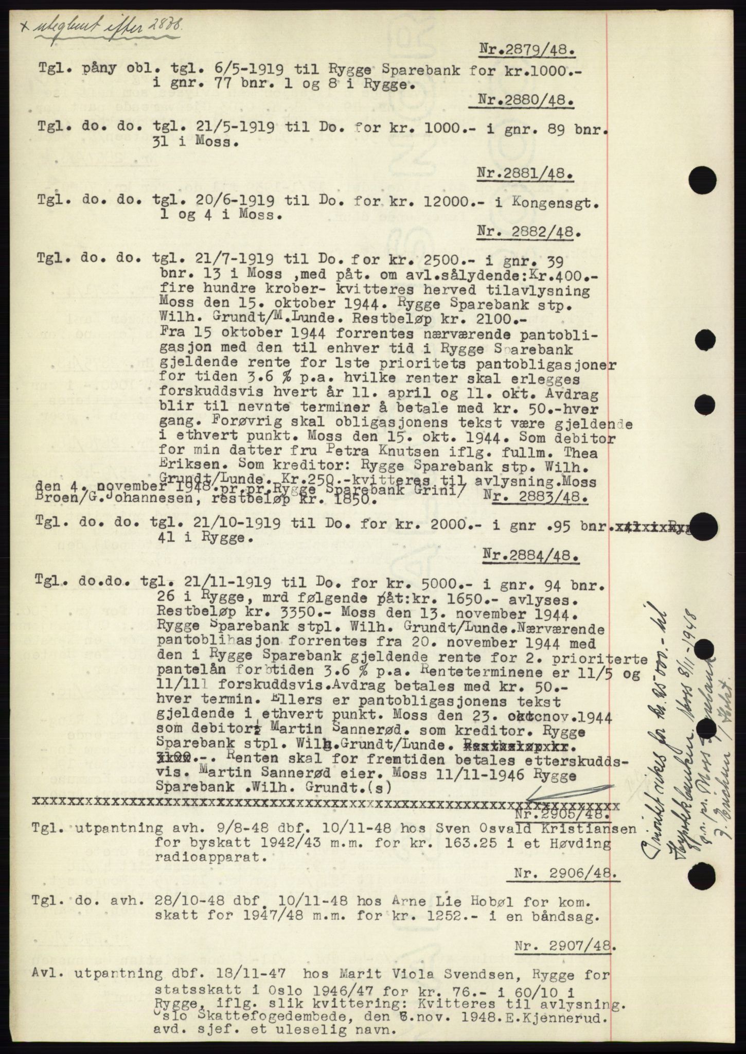 Moss sorenskriveri, SAO/A-10168: Pantebok nr. C10, 1938-1950, Dagboknr: 2879/1948