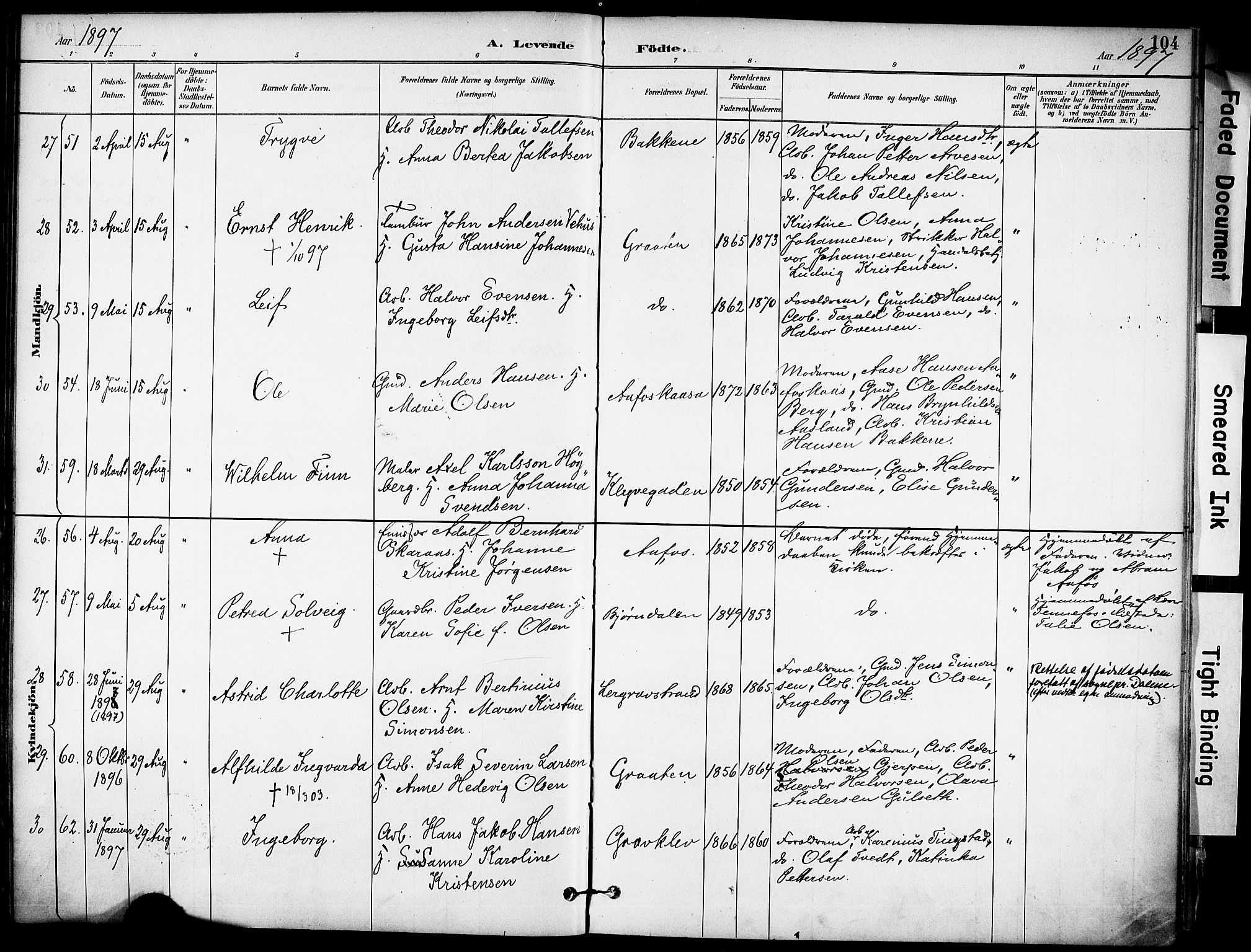 Solum kirkebøker, AV/SAKO-A-306/F/Fa/L0010: Ministerialbok nr. I 10, 1888-1898, s. 104