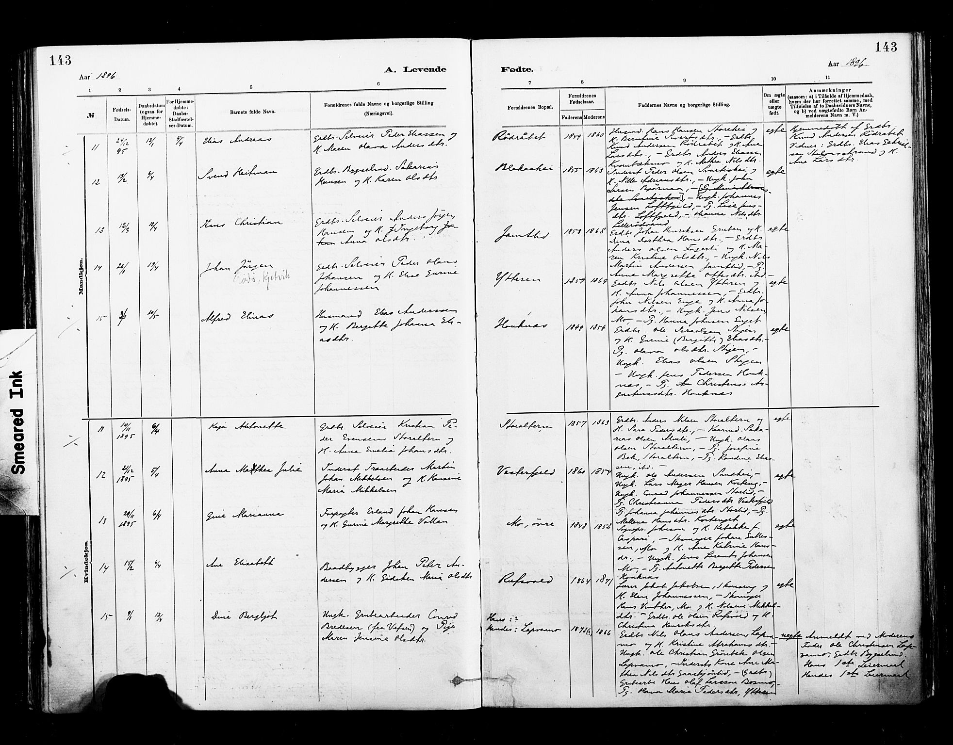 Ministerialprotokoller, klokkerbøker og fødselsregistre - Nordland, AV/SAT-A-1459/827/L0400: Ministerialbok nr. 827A12, 1883-1903, s. 143