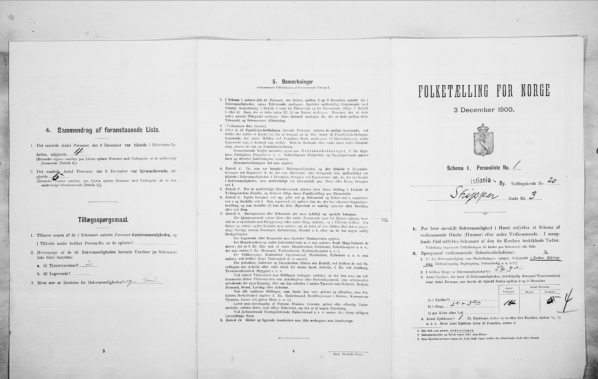 SAO, Folketelling 1900 for 0301 Kristiania kjøpstad, 1900, s. 84870