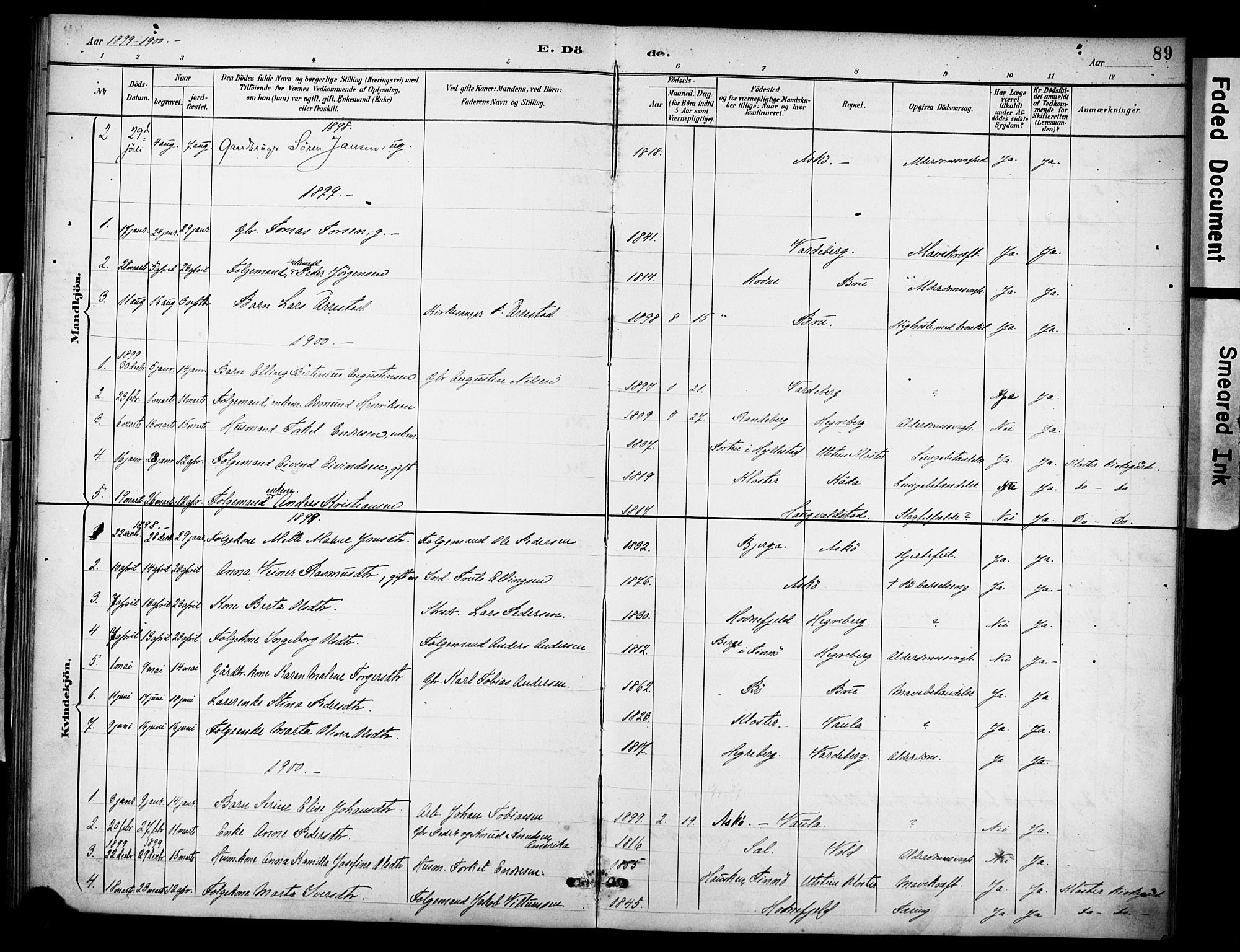 Rennesøy sokneprestkontor, AV/SAST-A -101827/H/Ha/Haa/L0015: Ministerialbok nr. A 15, 1891-1908, s. 89