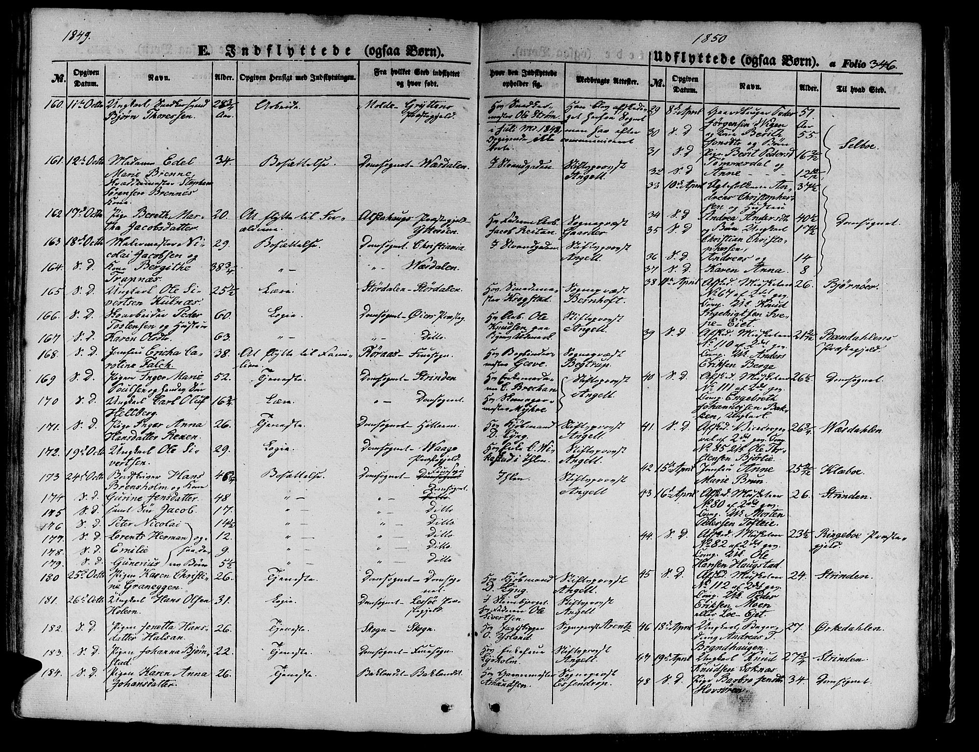 Ministerialprotokoller, klokkerbøker og fødselsregistre - Sør-Trøndelag, SAT/A-1456/602/L0137: Klokkerbok nr. 602C05, 1846-1856, s. 346