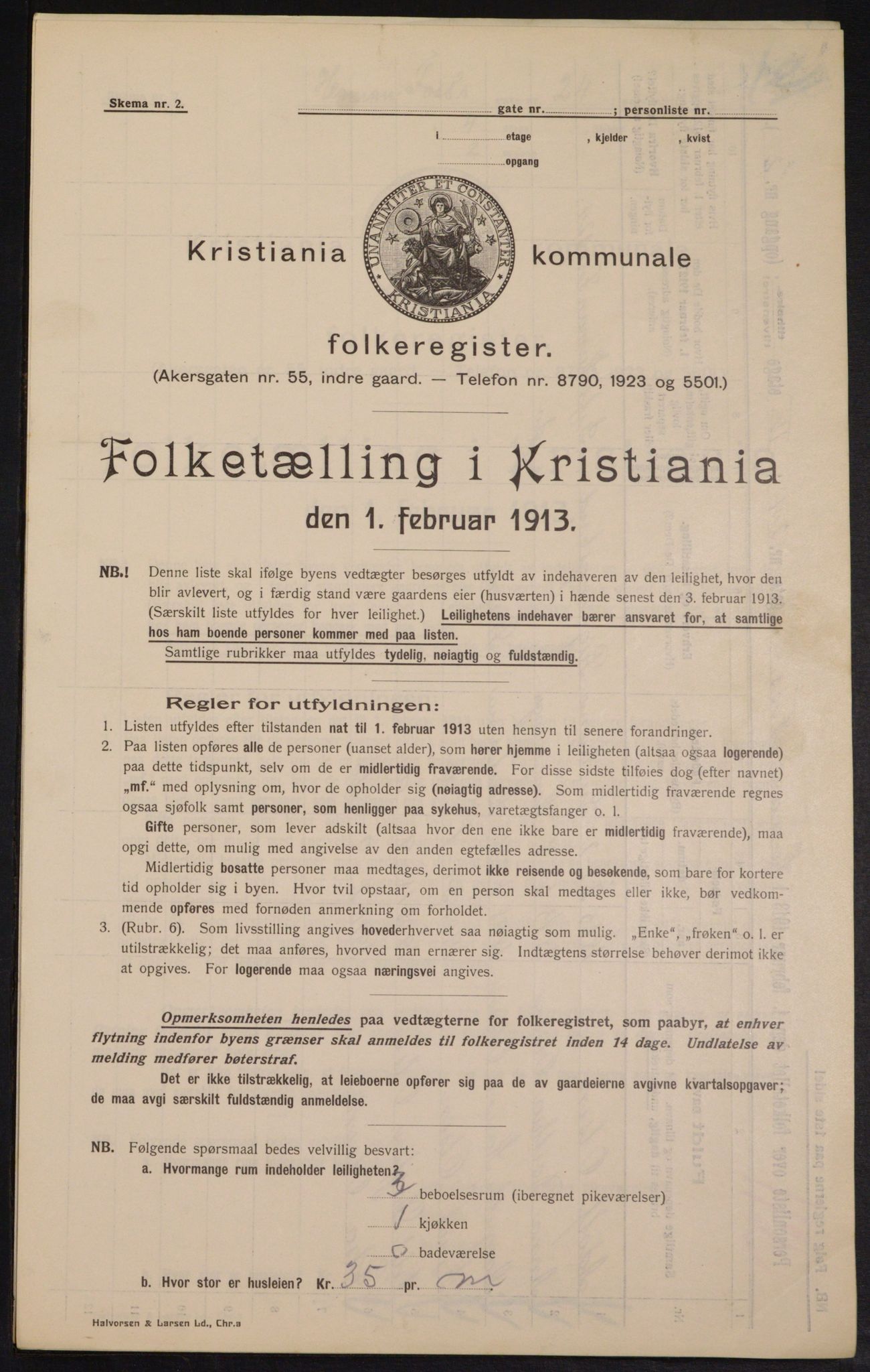OBA, Kommunal folketelling 1.2.1913 for Kristiania, 1913, s. 38860