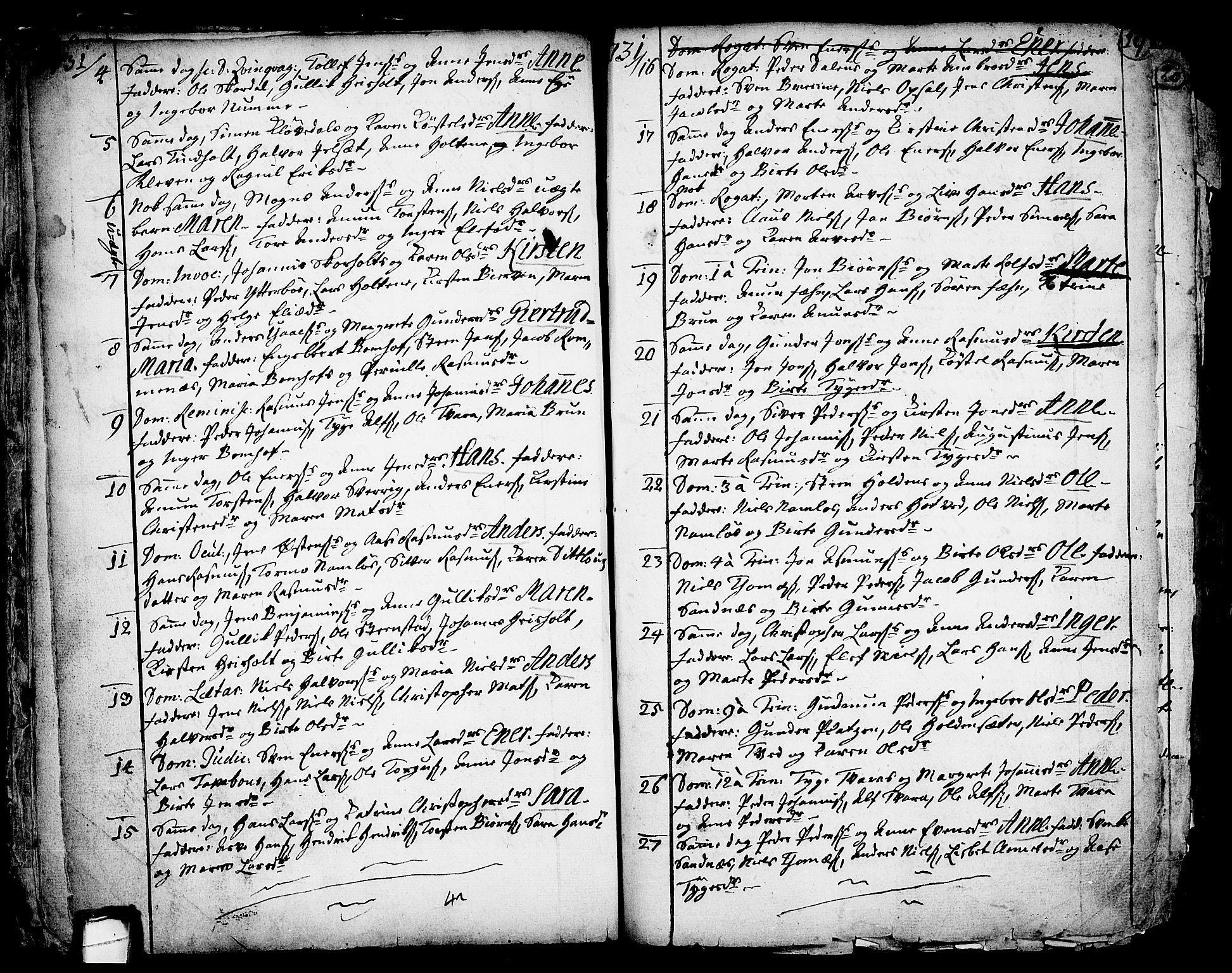 Holla kirkebøker, AV/SAKO-A-272/F/Fa/L0001: Ministerialbok nr. 1, 1717-1779, s. 19