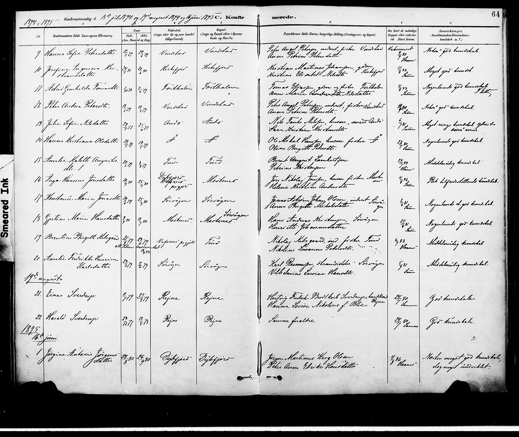 Ministerialprotokoller, klokkerbøker og fødselsregistre - Nordland, AV/SAT-A-1459/886/L1220: Ministerialbok nr. 886A02, 1892-1903, s. 64