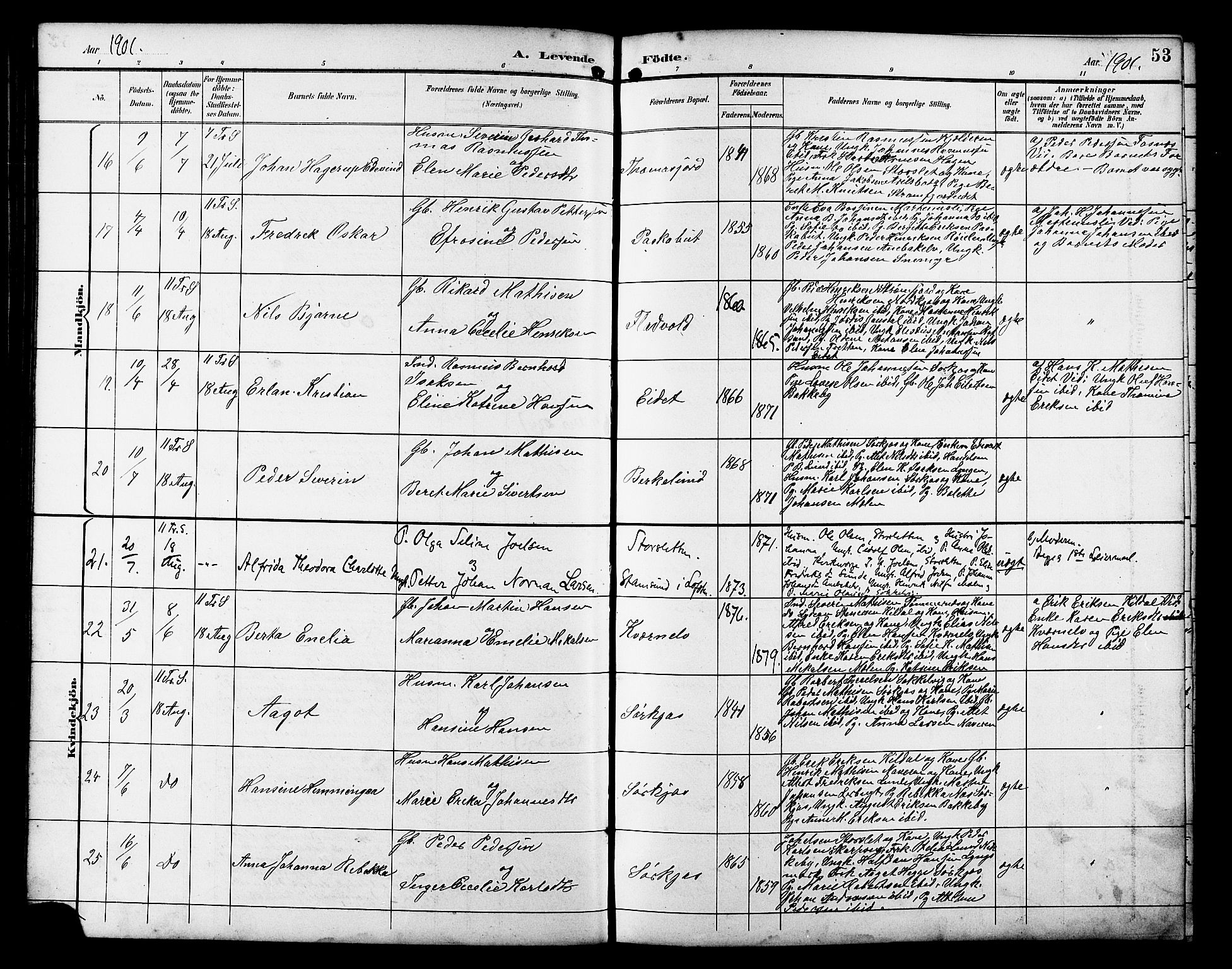 Skjervøy sokneprestkontor, AV/SATØ-S-1300/H/Ha/Hab/L0021klokker: Klokkerbok nr. 21, 1893-1910, s. 53