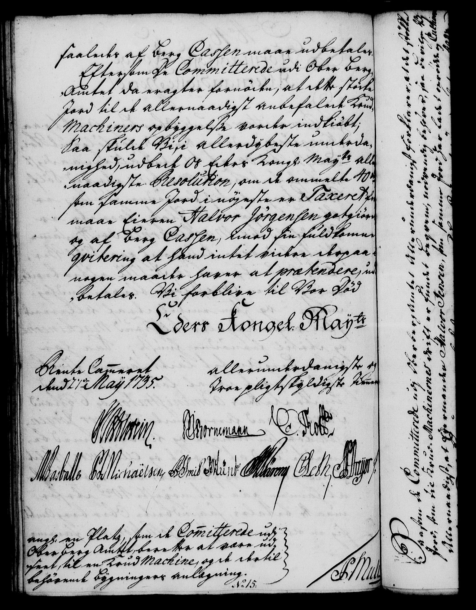 Rentekammeret, Kammerkanselliet, RA/EA-3111/G/Gf/Gfa/L0018: Norsk relasjons- og resolusjonsprotokoll (merket RK 52.18), 1735, s. 324