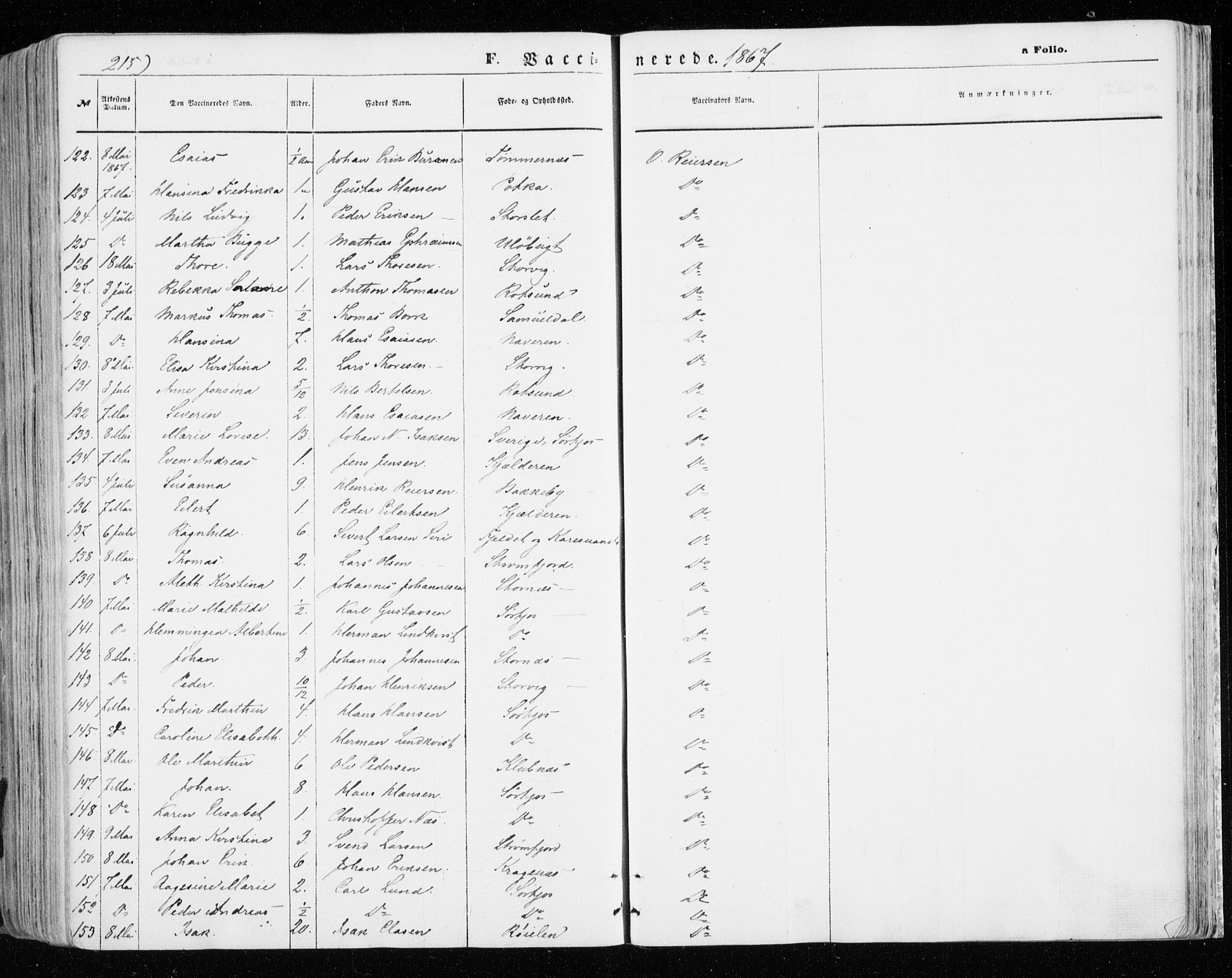 Skjervøy sokneprestkontor, AV/SATØ-S-1300/H/Ha/Haa/L0007kirke: Ministerialbok nr. 7, 1860-1870, s. 215