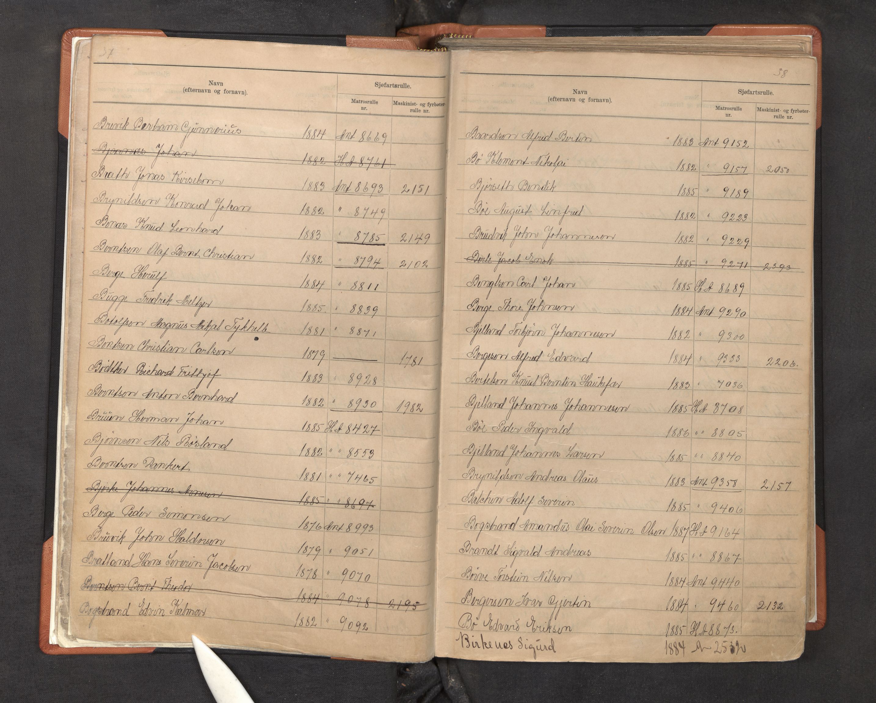 Innrulleringssjefen i Bergen, SAB/A-100050/F/Fa/L0003: Register til sjøfarts-annotasjonsrulle for Bergen krets, 1897-1919