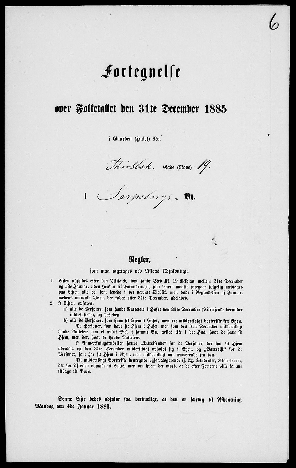 RA, Folketelling 1885 for 0102 Sarpsborg kjøpstad, 1885, s. 11