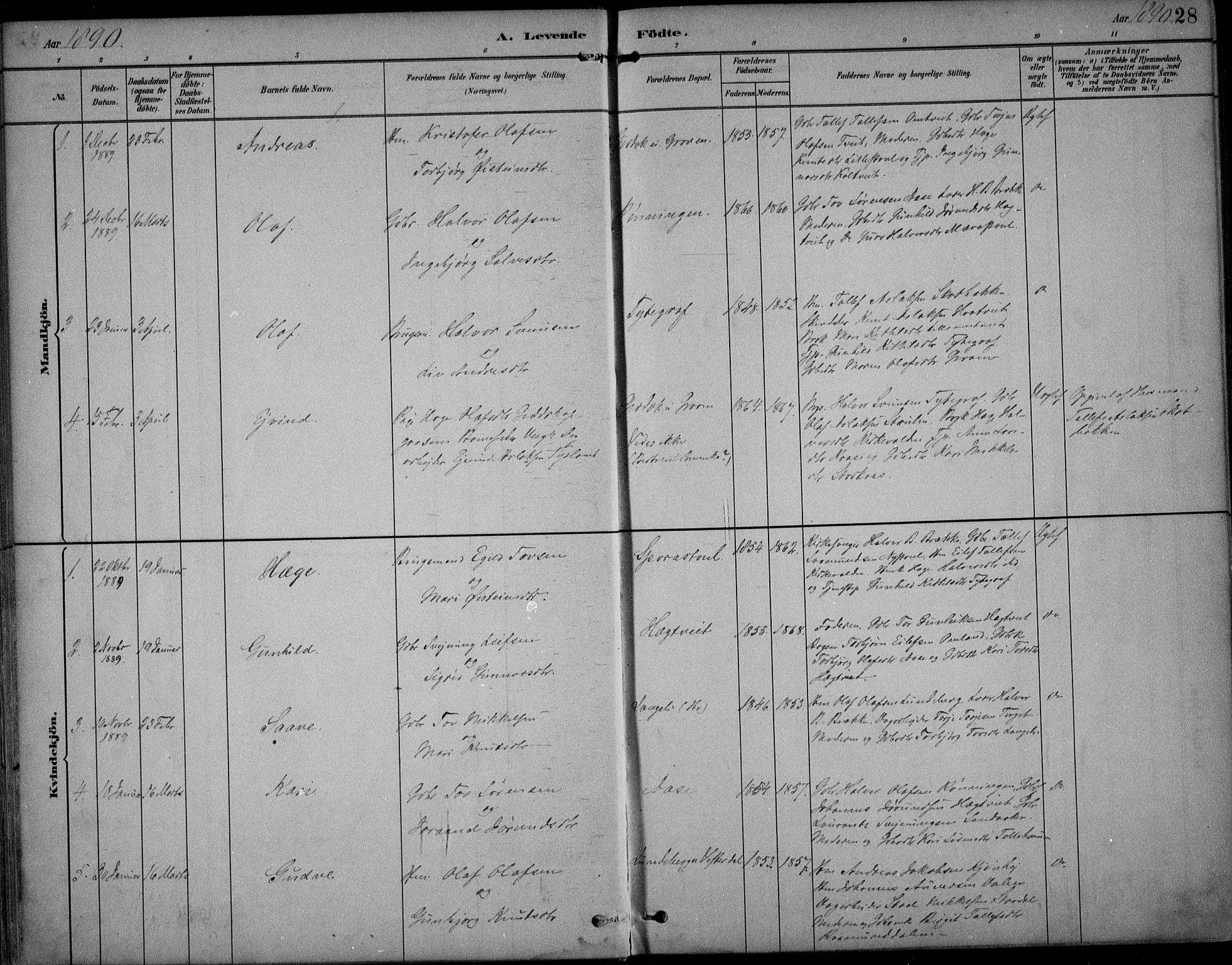 Kviteseid kirkebøker, AV/SAKO-A-276/F/Fb/L0002: Ministerialbok nr. II 2, 1882-1916, s. 28