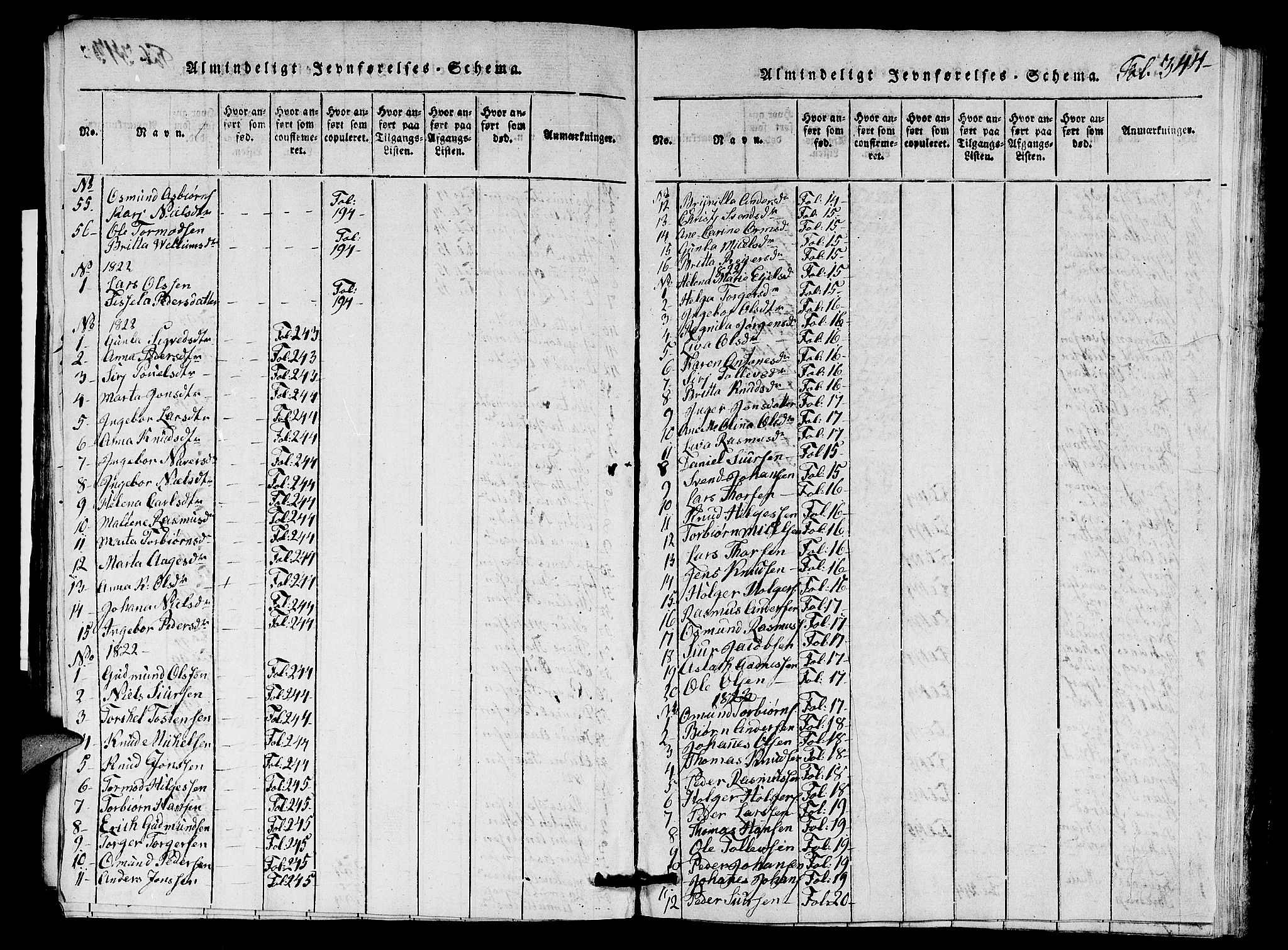 Nedstrand sokneprestkontor, SAST/A-101841/01/V: Klokkerbok nr. B 1 /1, 1816-1847, s. 344