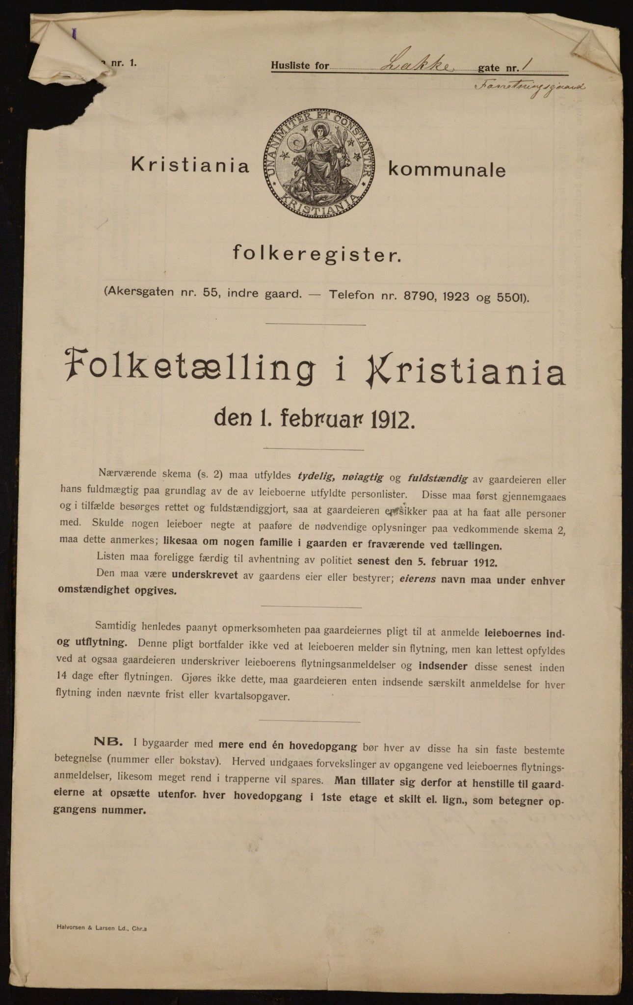 OBA, Kommunal folketelling 1.2.1912 for Kristiania, 1912, s. 55553
