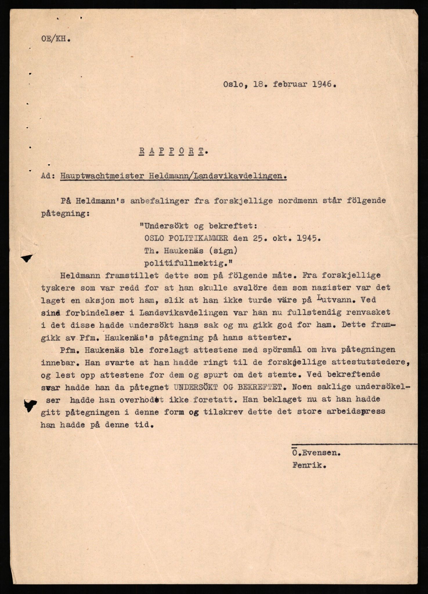 Forsvaret, Forsvarets overkommando II, AV/RA-RAFA-3915/D/Db/L0012: CI Questionaires. Tyske okkupasjonsstyrker i Norge. Tyskere., 1945-1946, s. 352