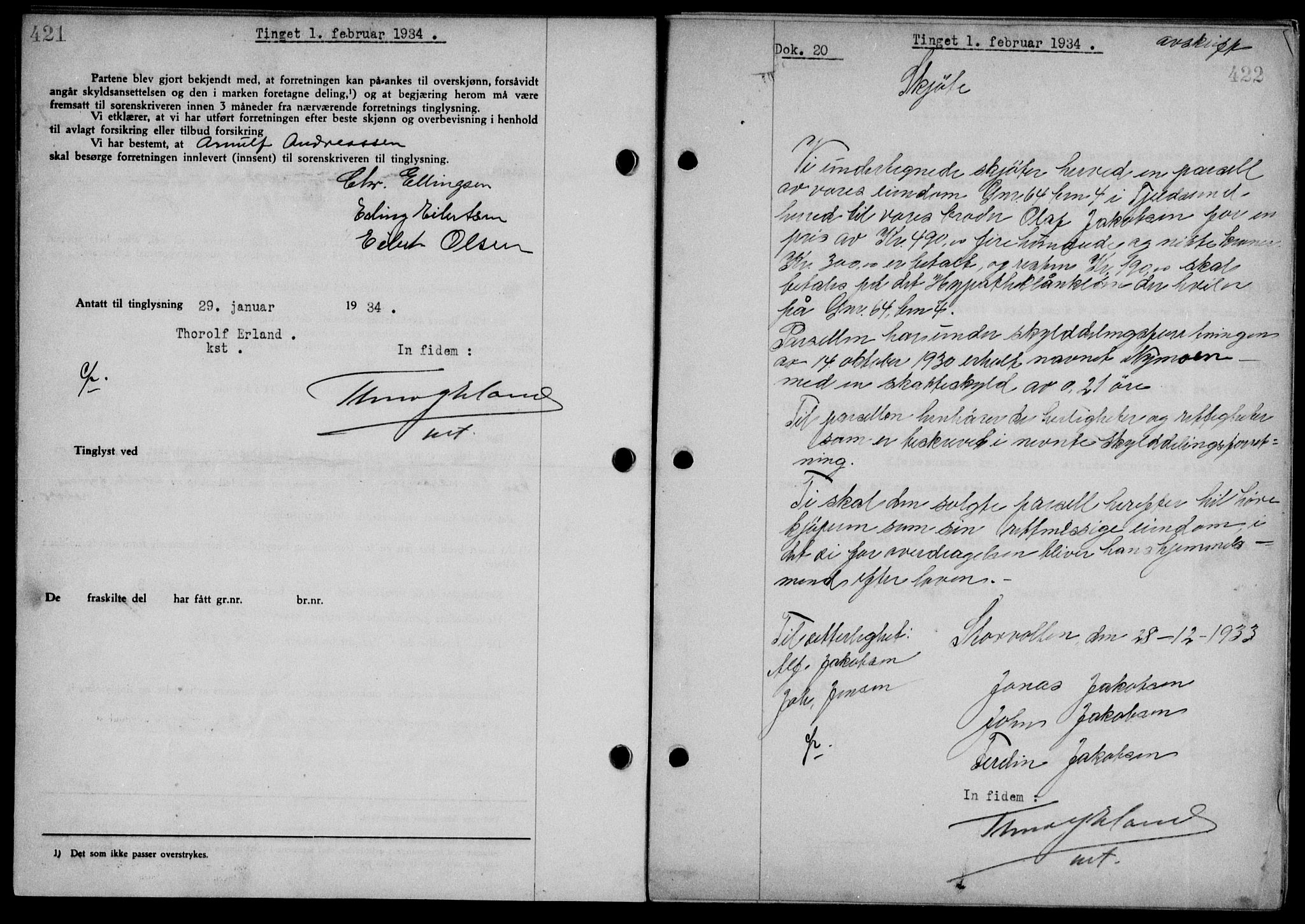 Steigen og Ofoten sorenskriveri, AV/SAT-A-0030/1/2/2C/L0023/0002: Pantebok nr. 26-II og 27, 1933-1934, Tingl.dato: 01.02.1934