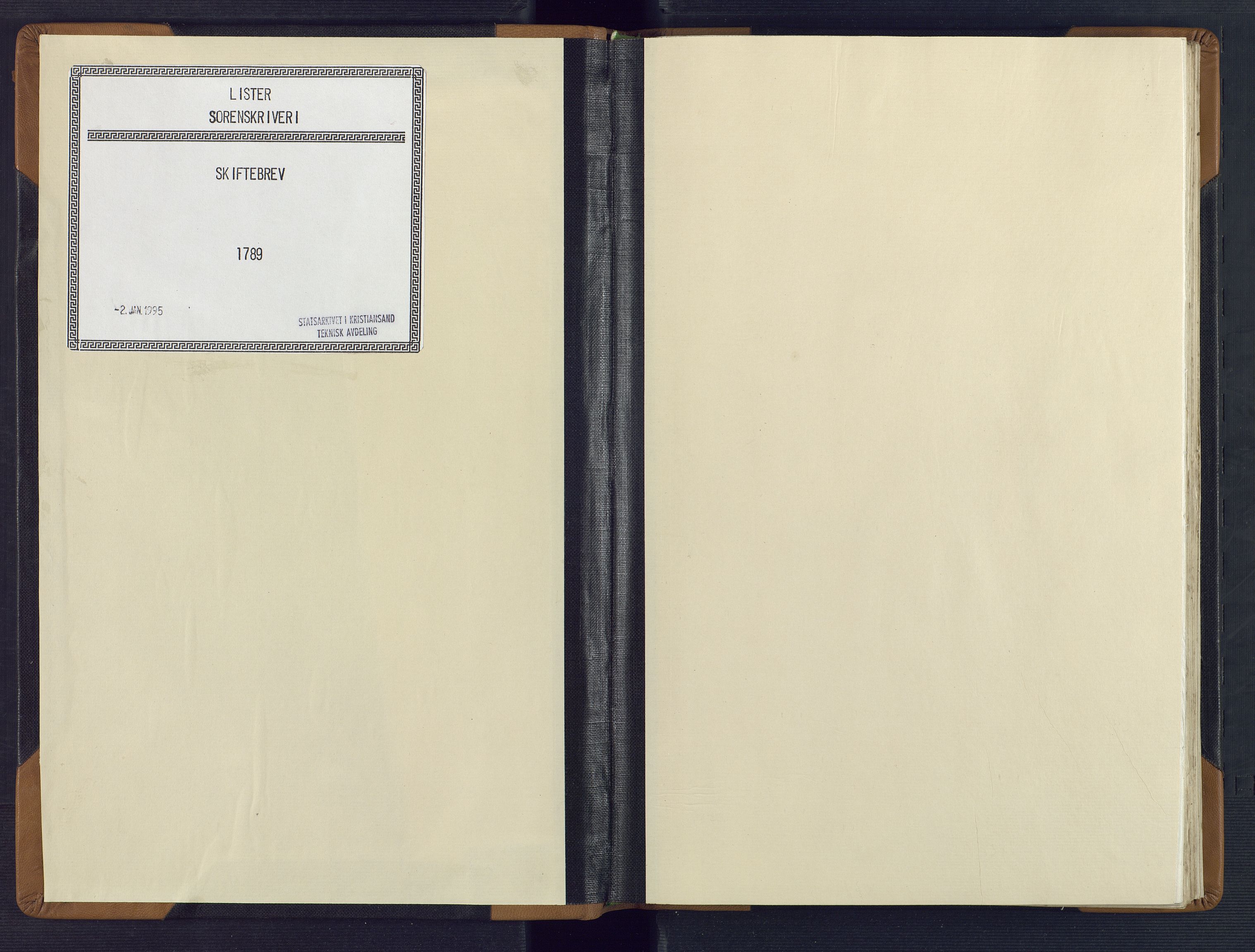 Lister sorenskriveri, AV/SAK-1221-0003/H/Hc/L0054: Skiftebrev ufullstendig nr 41, 1789