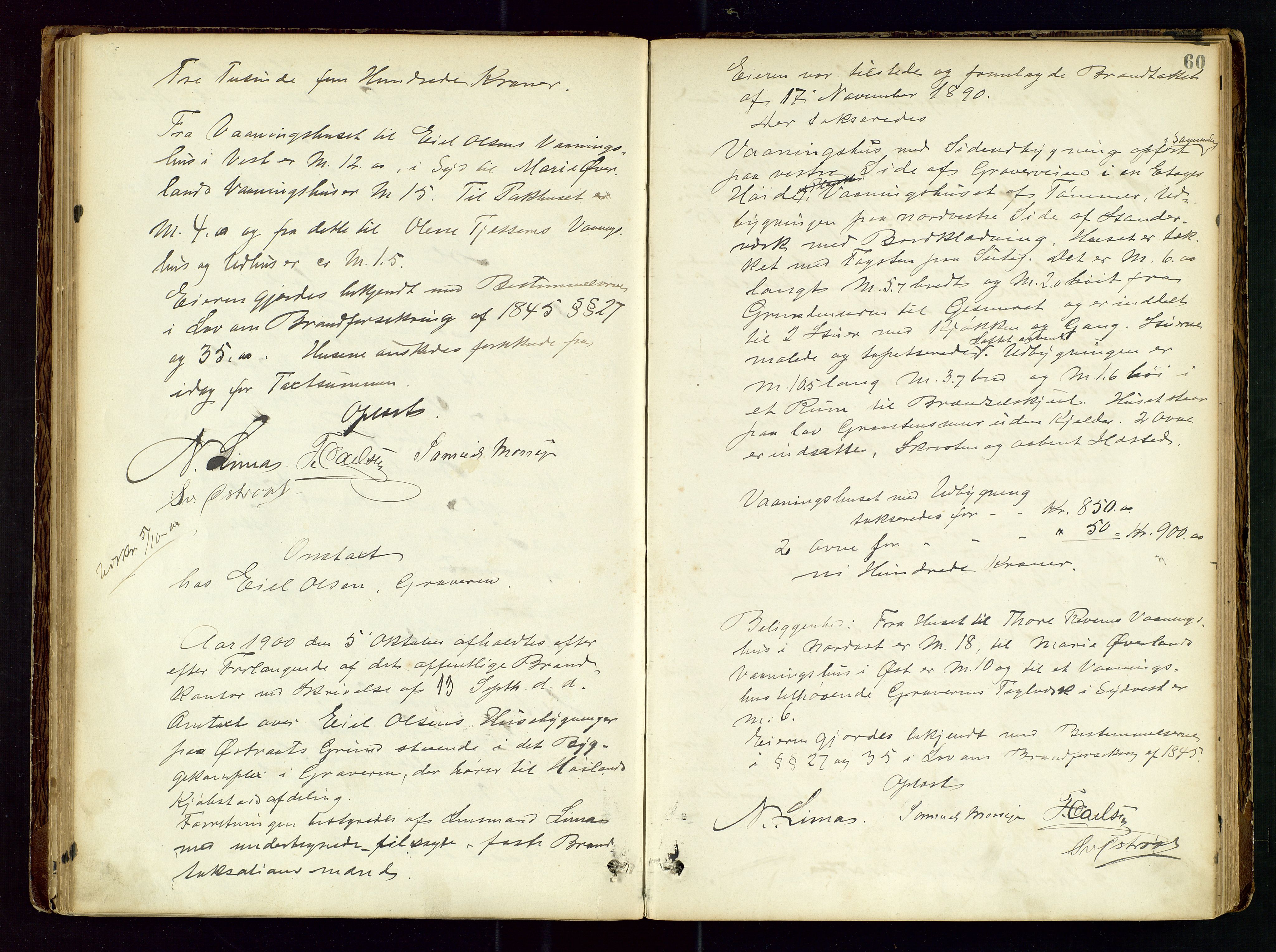 Høyland/Sandnes lensmannskontor, SAST/A-100166/Goa/L0002: "Brandtaxtprotokol for Landafdelingen i Høiland", 1880-1917, s. 59b-60a