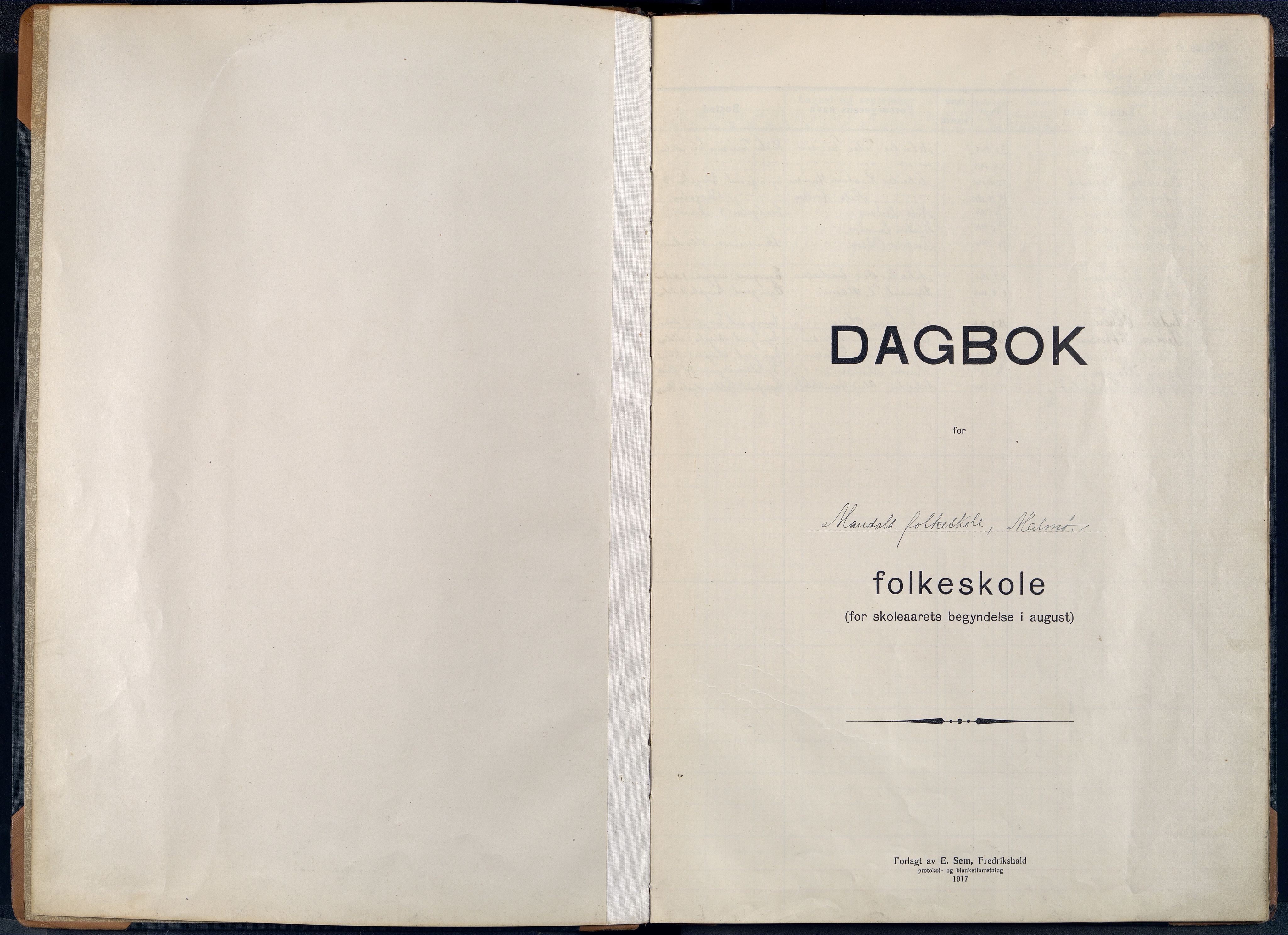 Mandal By - Mandal Allmueskole/Folkeskole/Skole, ARKSOR/1002MG551/I/L0036: Dagbok, 1917-1930