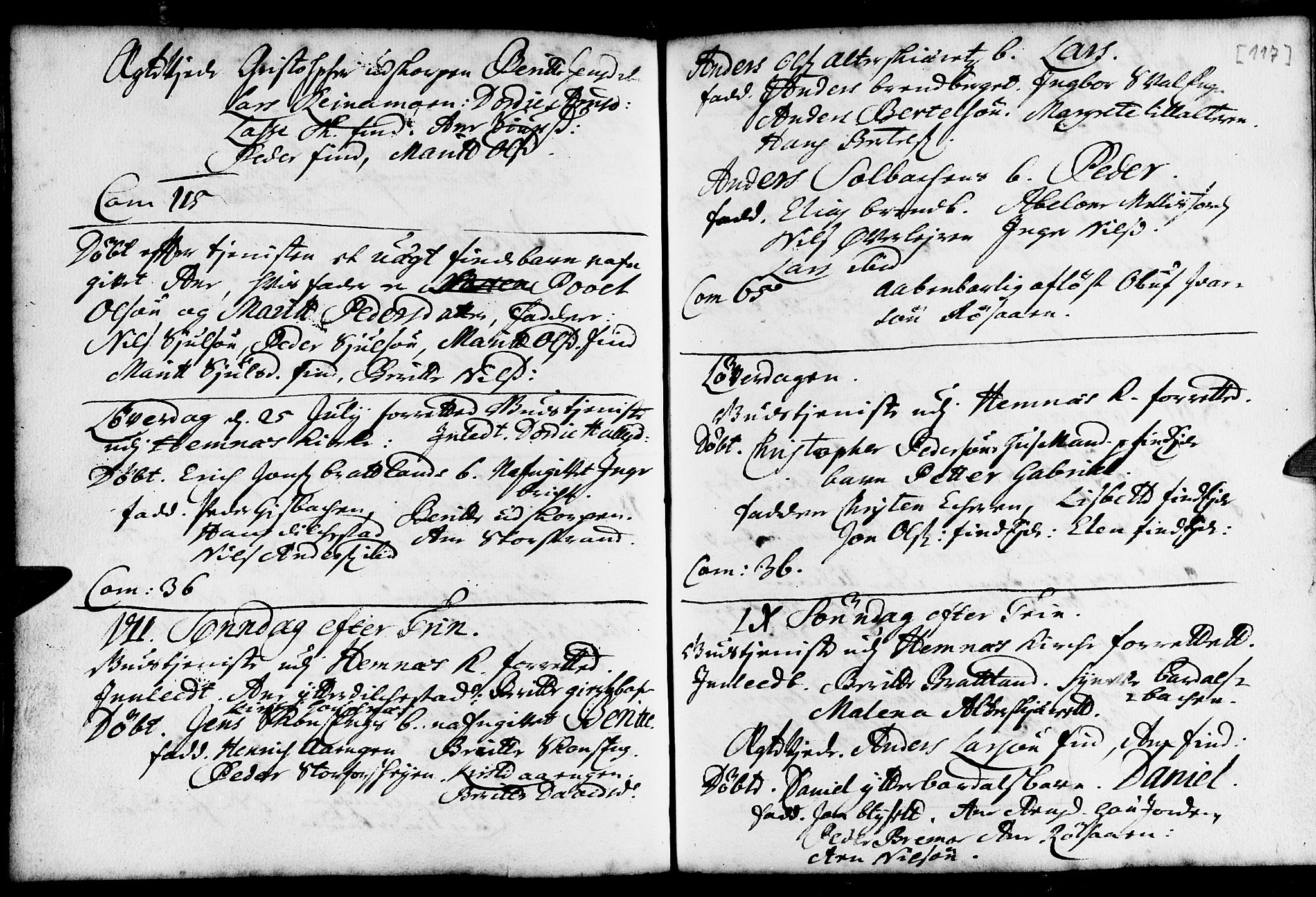Ministerialprotokoller, klokkerbøker og fødselsregistre - Nordland, AV/SAT-A-1459/825/L0345: Ministerialbok nr. 825A01, 1704-1728, s. 117