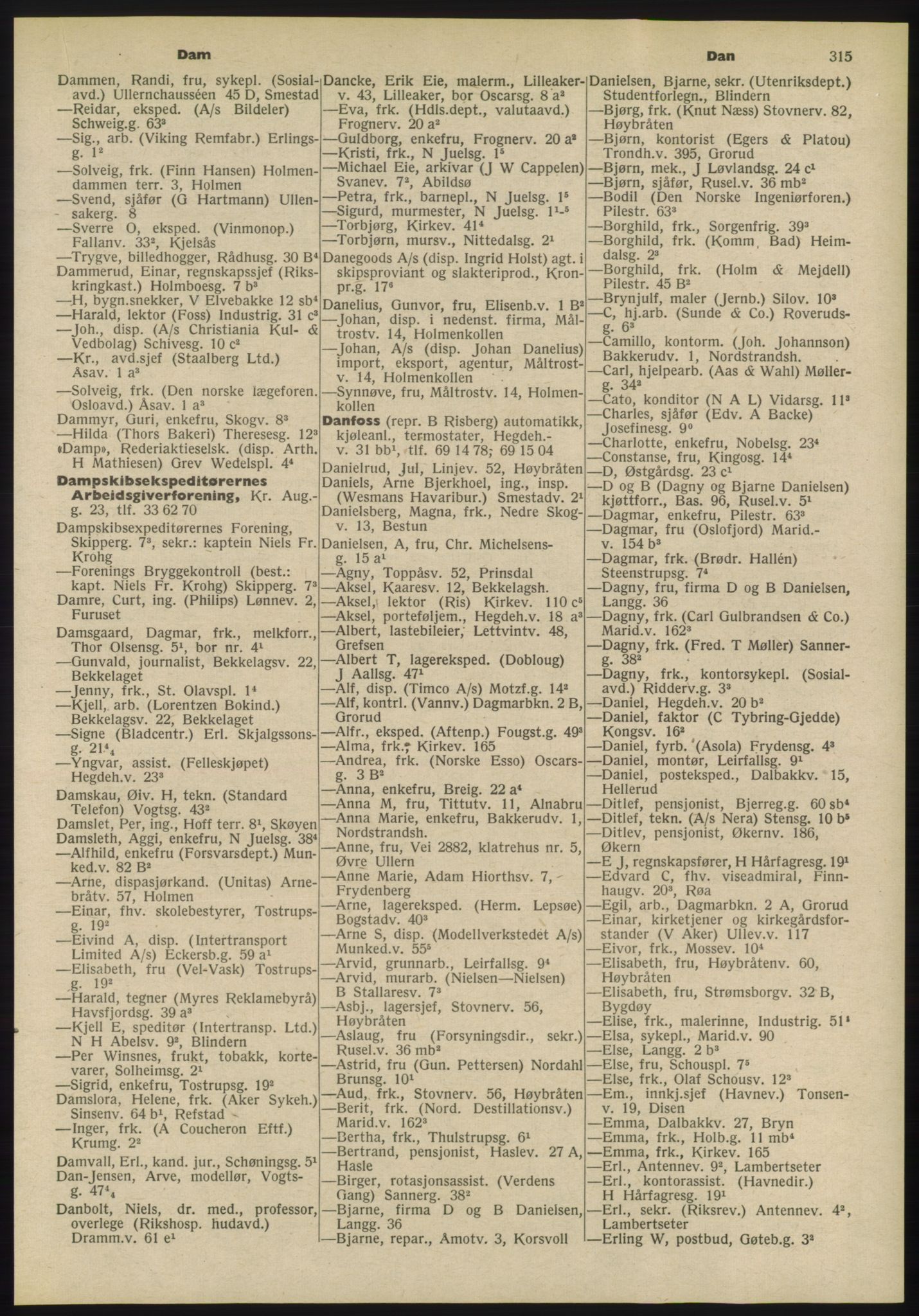 Kristiania/Oslo adressebok, PUBL/-, 1955, s. 315